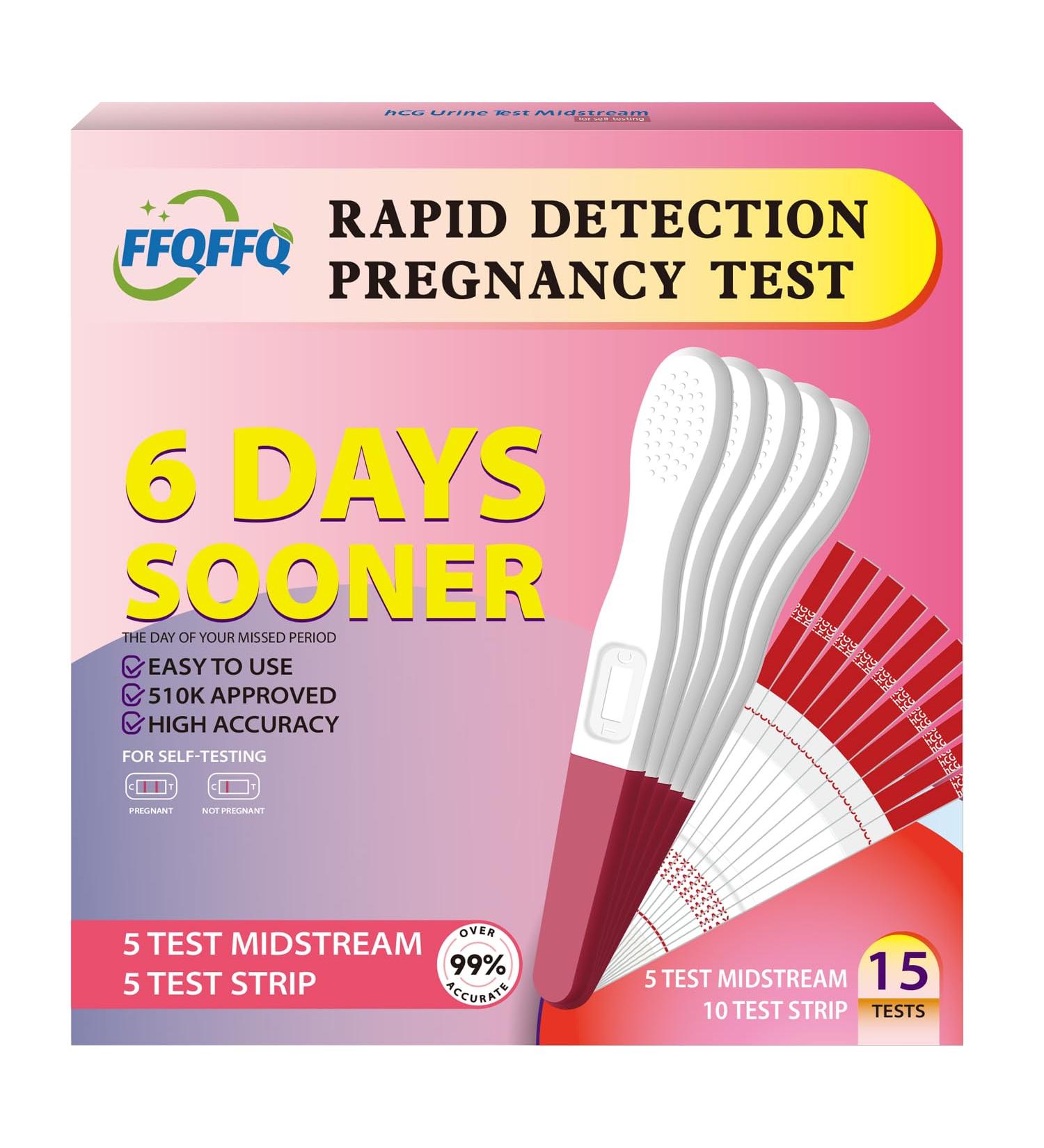 Early Detection Pregnancy Test - Ultra High Sensitivity Home Test Kit for Women | 5 Midstream Sticks + 10 Test Strips - Buy Online on GoSupps.com