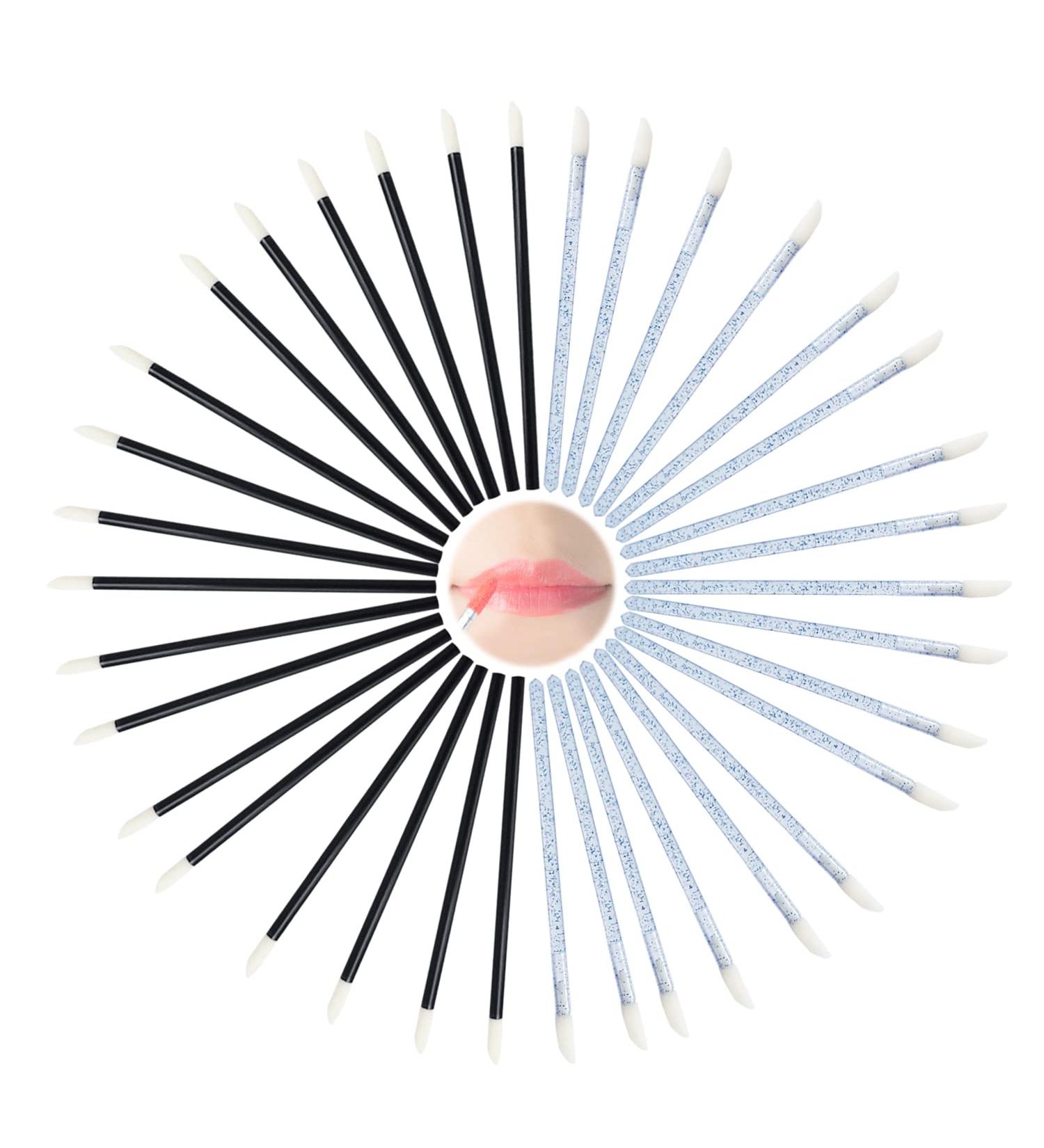 100 x Disposable Lip Brushes (Blue and Black) Disposable Lip Applicator Lip Gloss Stick Makeup Beauty Tool Set - Buy Online on GoSupps.com