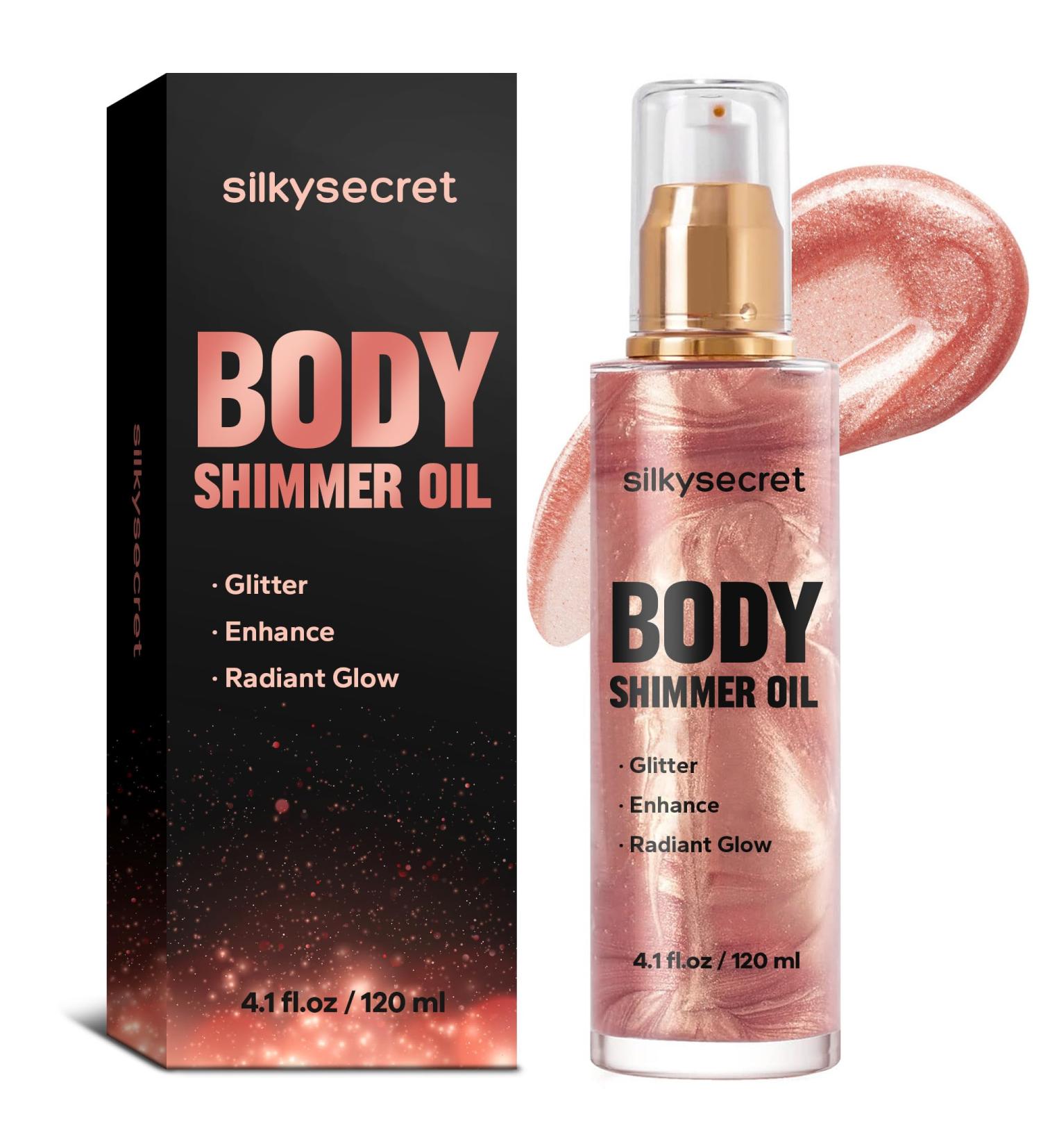 Body Shimmer Oil (4.1 Fl Oz) Body Shimmering Long-Lasting Moisturizing Body Oil for Radiant Glow Glitter Glow Oil Body & Face Makeup Rose Gold - Buy Online on GoSupps.com