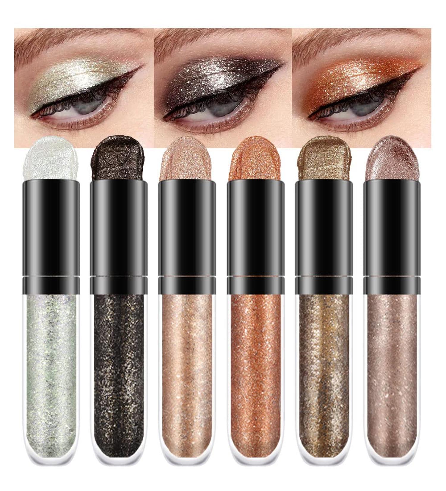evpct 6 Colors Gold Liquid Glitter Eyeshadow Colorful Liquid Eyeliner Set Silver Shimmer Sparkle Shiny Light Glitter Metallic Pigment Eye Shadow Liner Makeup Palette Kit Quick Drying Longwearing A 1 Count (Pack of 1) 6 C... - Buy Online on GoSupps.com