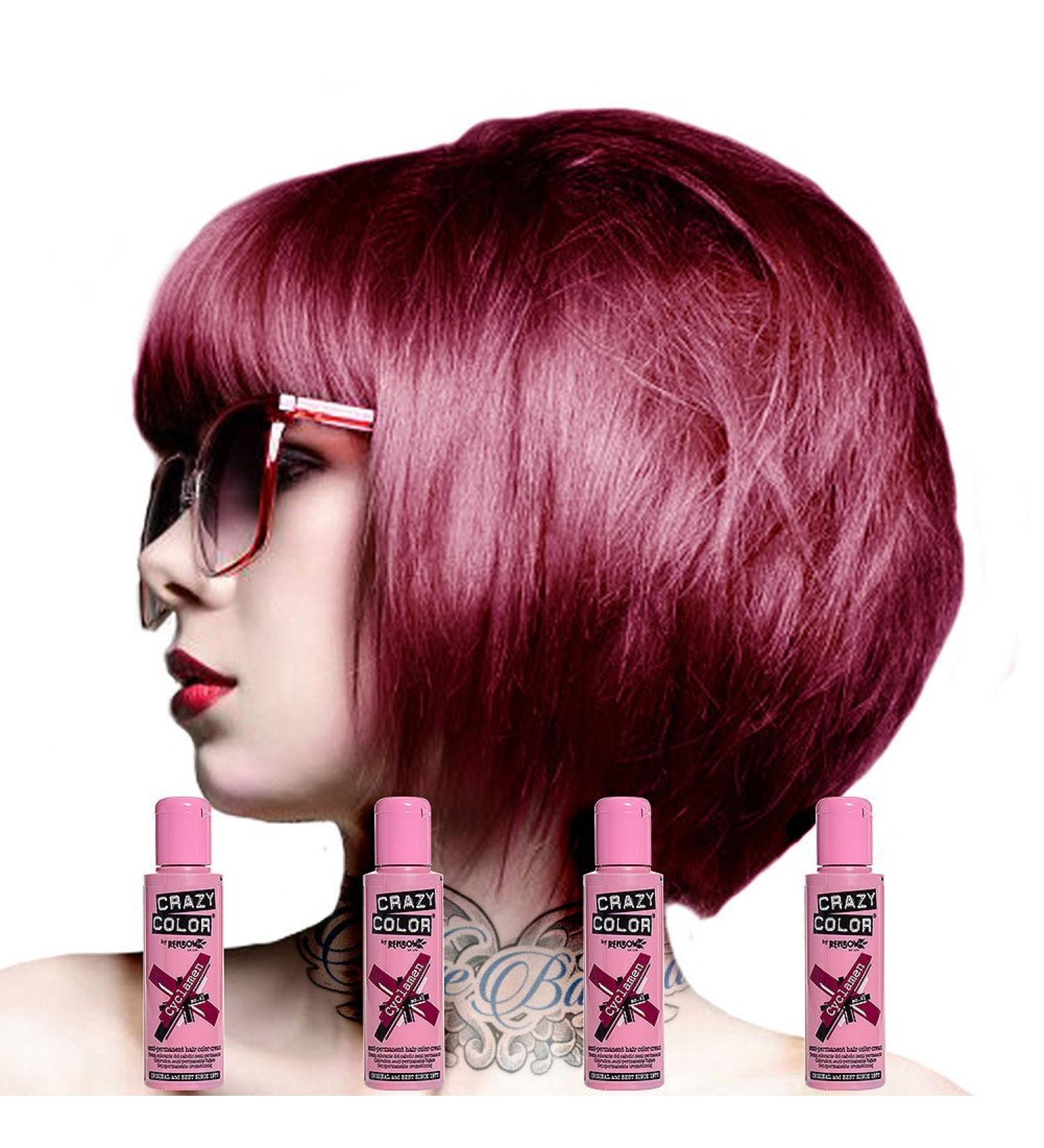 Crazy Color Crazy Color Cyclamen No. 41 Semi-Permanent Hair Colour 100 ml (Box of 4) Crazy Color