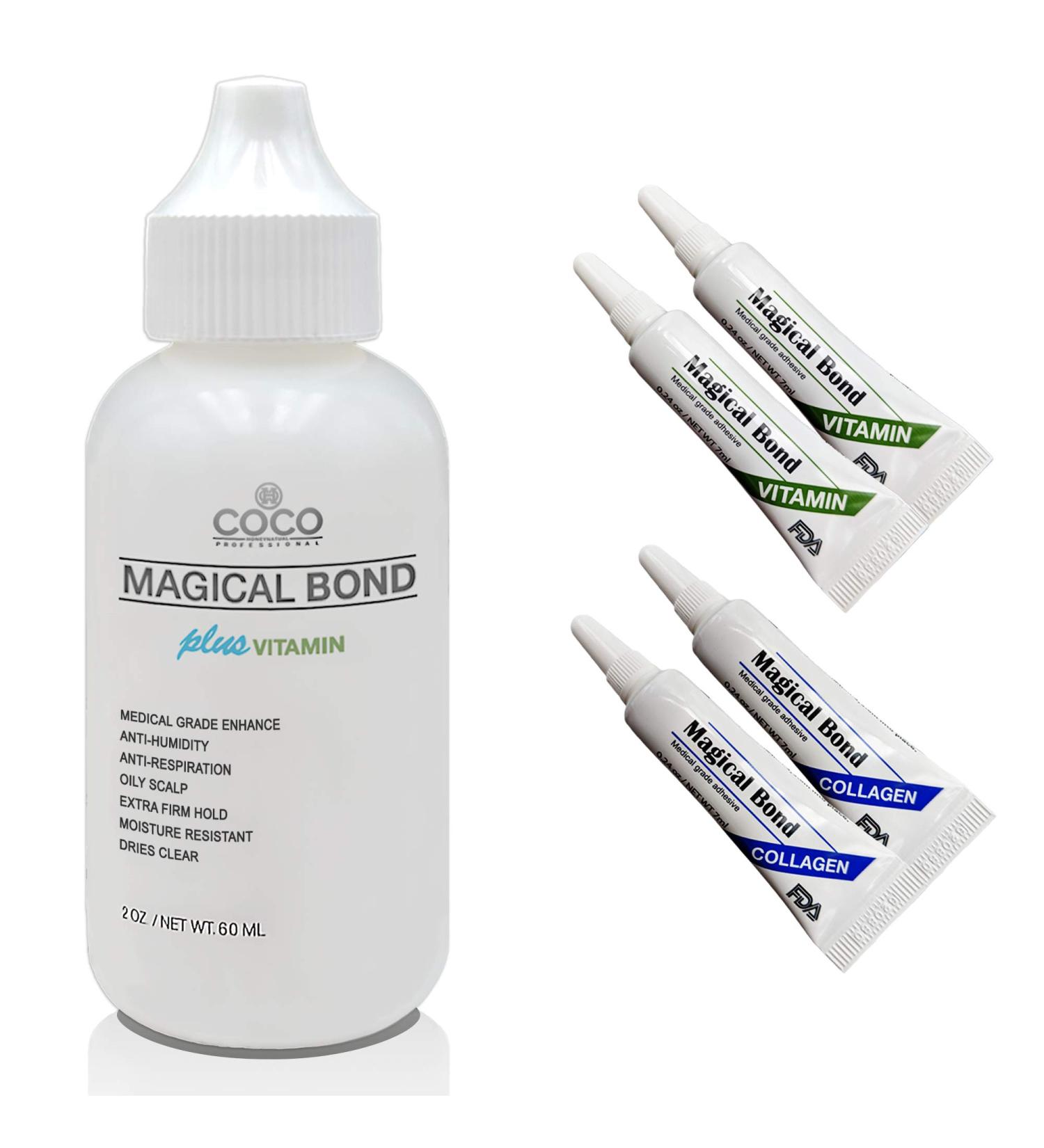 Magical Bond Plus Vitamin 2 oz - Extra Firm Hold Adhesive for Lace Wigs & Hair Pieces | Includes 4 Trial Repair Kit - Best Lace Glue for a Strong Hold - Buy Online on GoSupps.com