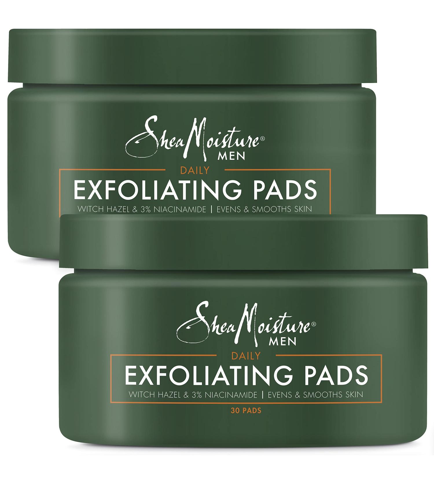 SheaMoisture Men Exfoliating Pads - Textured Cotton Rounds with Witch Hazel & Niacinamide | Facial Skin Care for Men | 2 Pack - 30 Pads Each - Buy Online on GoSupps.com