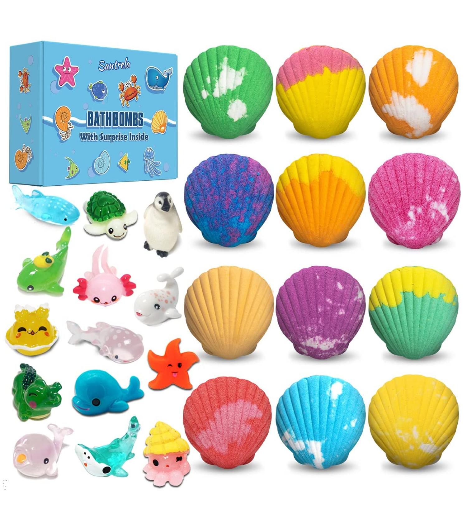 Shell Kids Bath Bombs Gift Set with Surprise Toys - Handmade Bubble Bath Fizzes for Children - Perfect for Birthday, Christmas & Party Favor - Buy Online on GoSupps.com