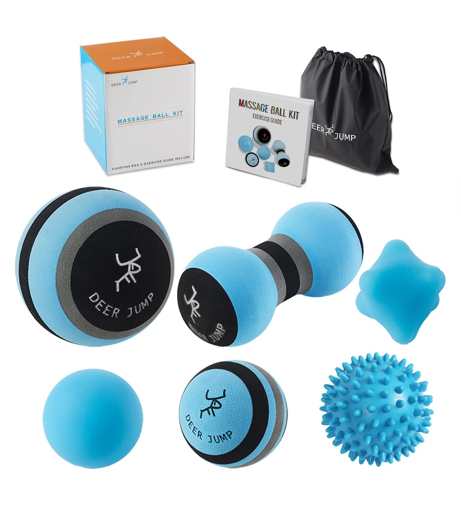 Massage Ball Kit - 6 Myofascial & Trigger Point Release Balls for Deep Tissue Massage with Carrying Case & Instructions - Ideal for Pain Relief & Recovery - Buy Online on GoSupps.com
