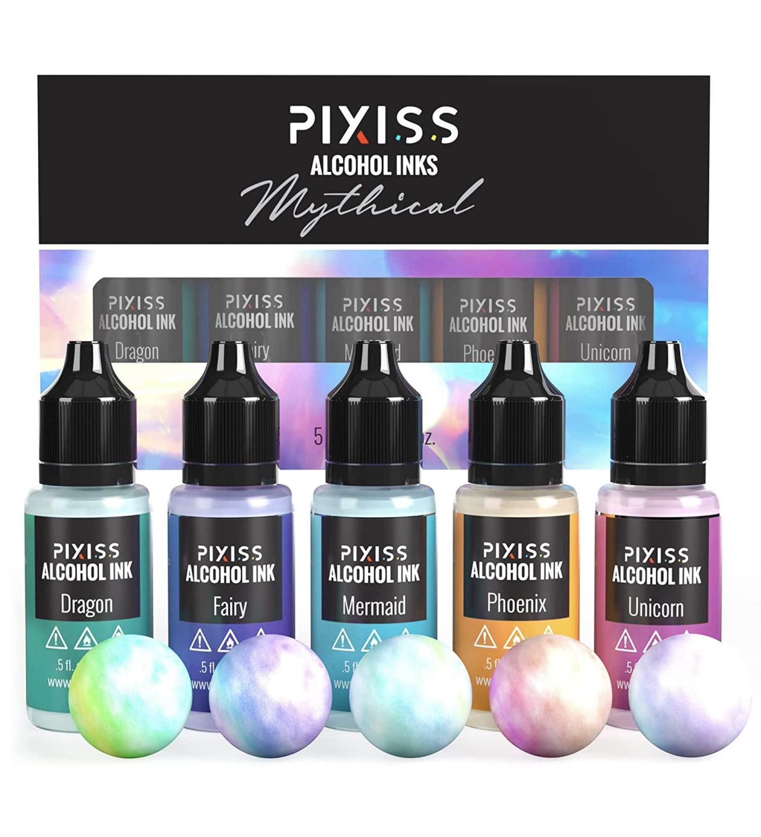 Iridescent Color Changing Alcohol Ink Set - Chameleon Colors with Extreme Shimmer - Large 0.5 Ounce Inks for Alcohol Ink Paper - Mythical Iridescent - Buy Online on GoSupps.com