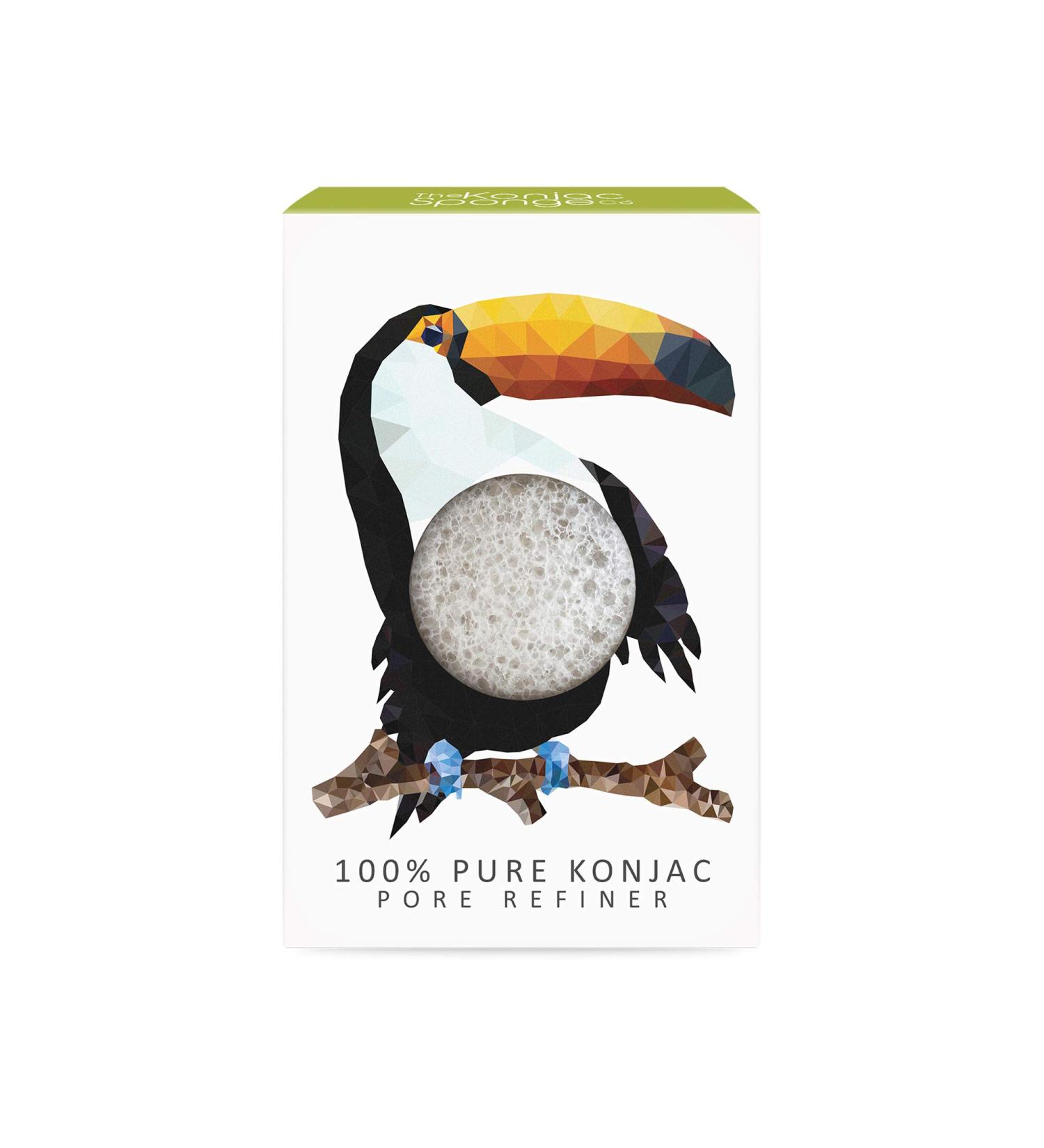 The Konjac Sponge Co Mini Pore Refiner Rainforest Toucan for All Skin Types to Cleanse and Exfoliate - Buy Online on GoSupps.com