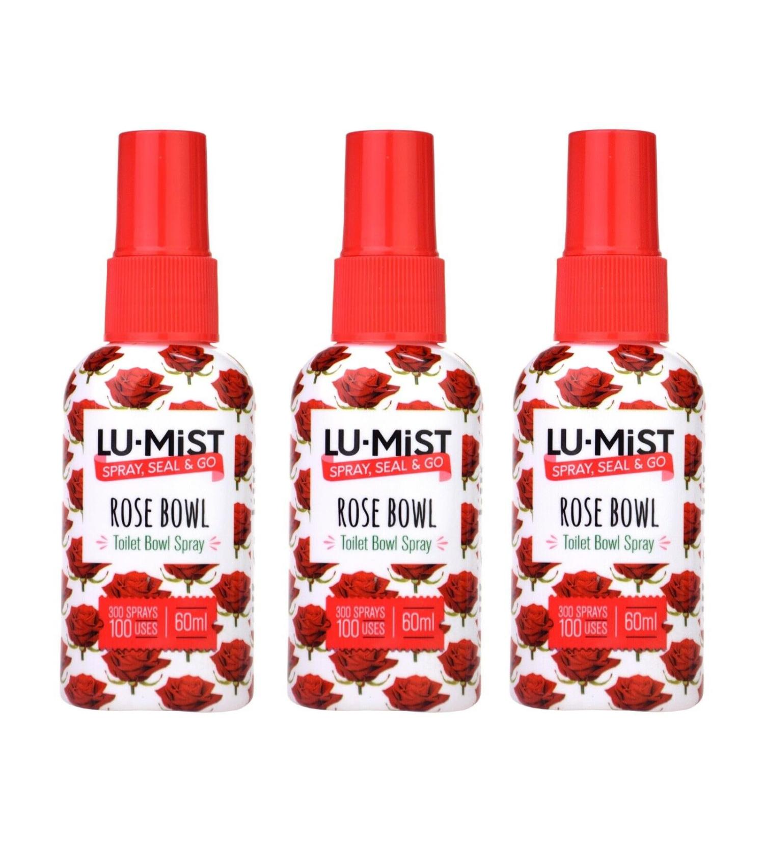 Lu-Mist 3 x 60ml Rose Toilet Bowl Spray (Pack of 3) - Buy Online on GoSupps.com