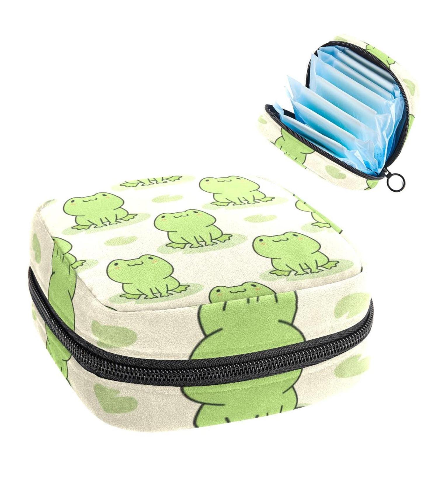 Shop Cute Frog Lady Napkins & Portable Period Bags for Women | Menstrual Cups Breastfeeding Pillows & Tampon Storage - Colorful 6 Piece Set - Buy Online on GoSupps.com