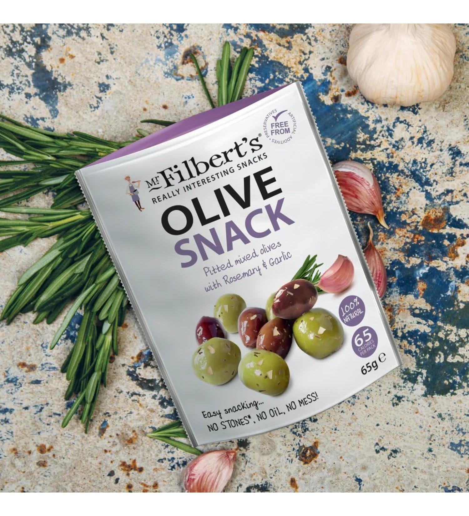 2 PACK MR FILBERT'S PITTED MIXED OLIVES WITH ROSEMARY & GARLIC 50G - Buy Online on GoSupps.com