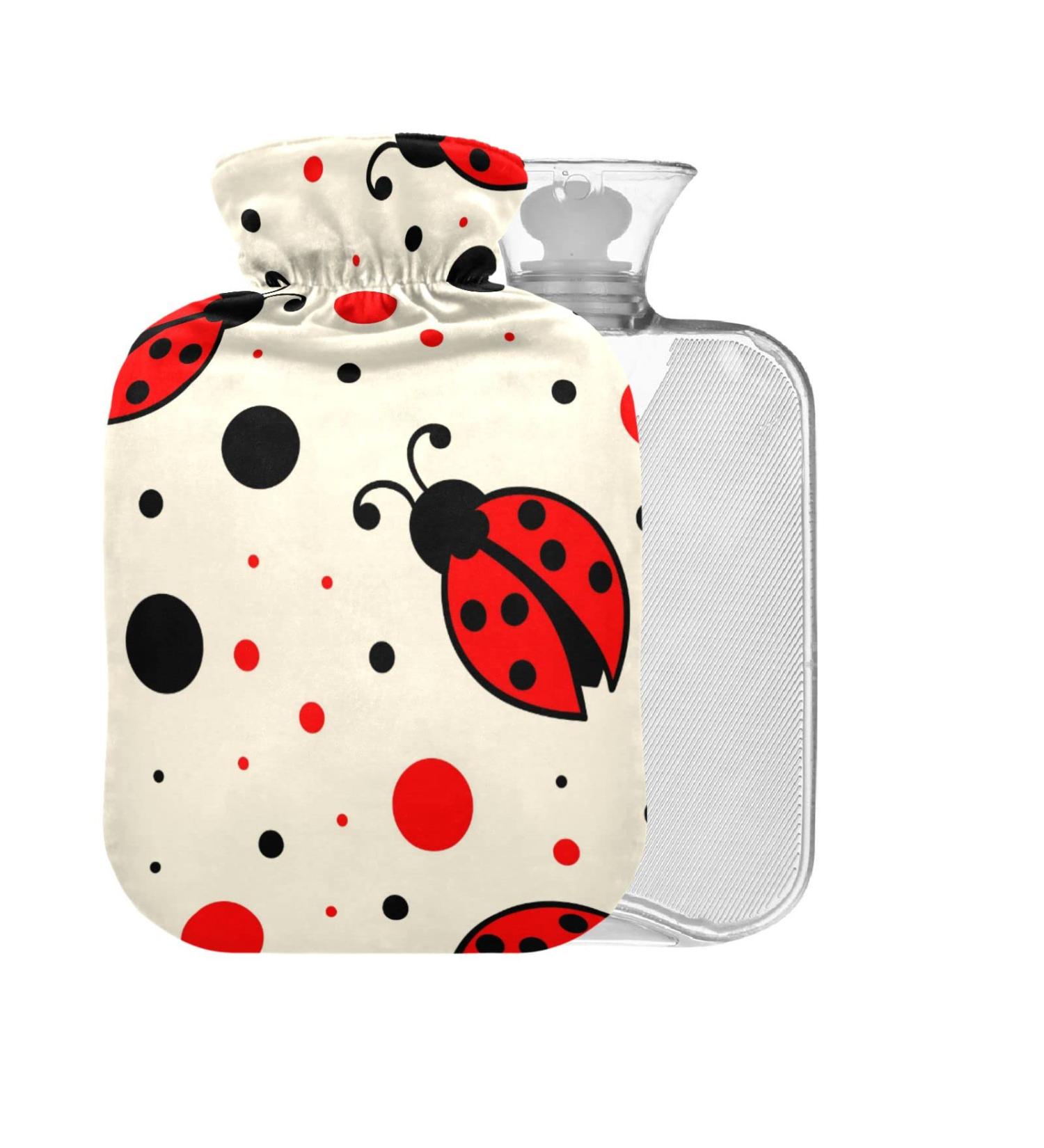 Ladybird Hot Water Bottle with Cover - 2L Large for Pain Relief | Ideal for Bed Hands & Feet - Buy Online on GoSupps.com