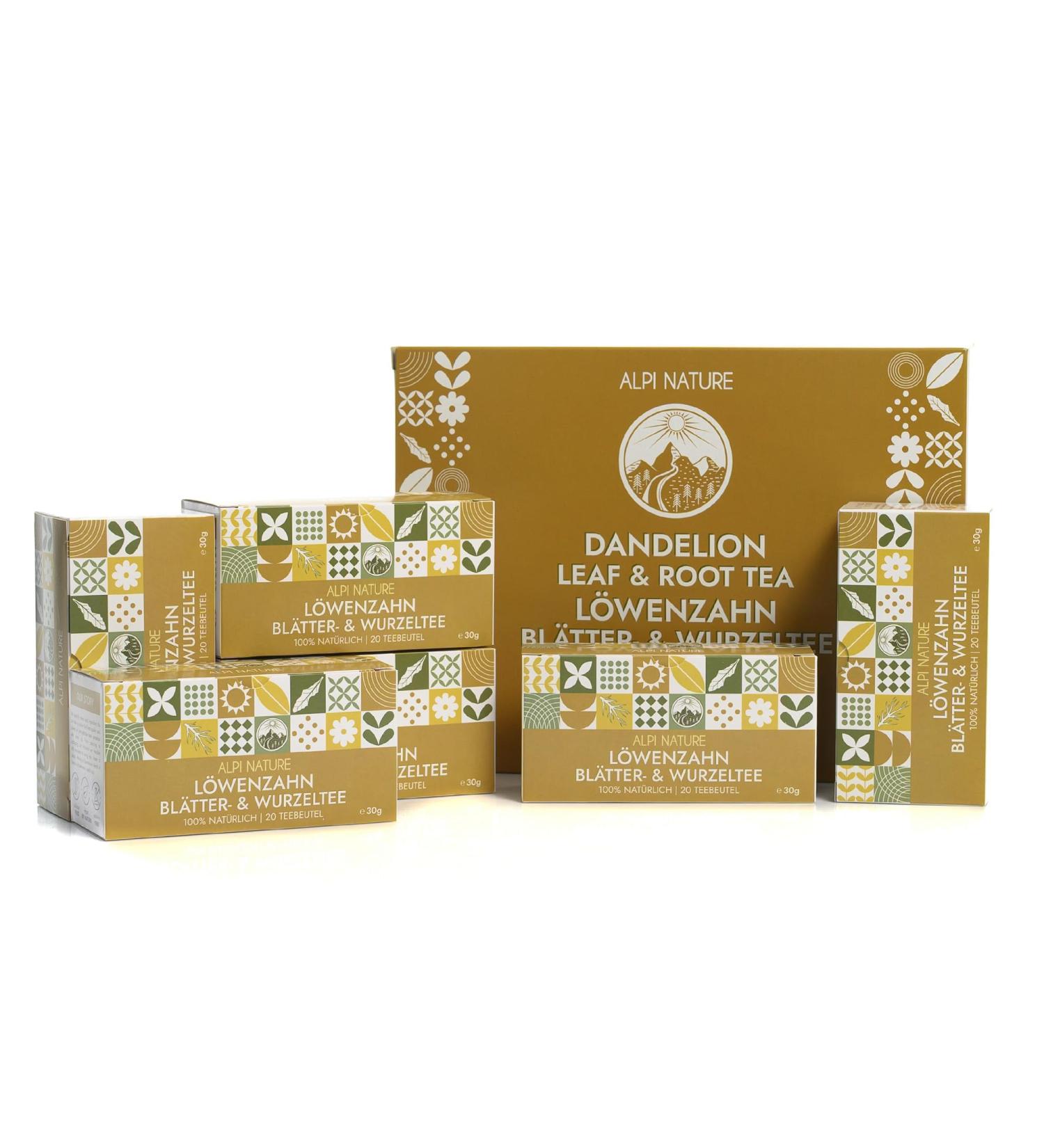  Alpi Nature Alpi Nature Dandelion Roots and Leaves Herbal Tea 120 Tea Bags 180 g Pack of 6 x 20 Sachets of 1.5 g - Buy Online on GoSupps.com