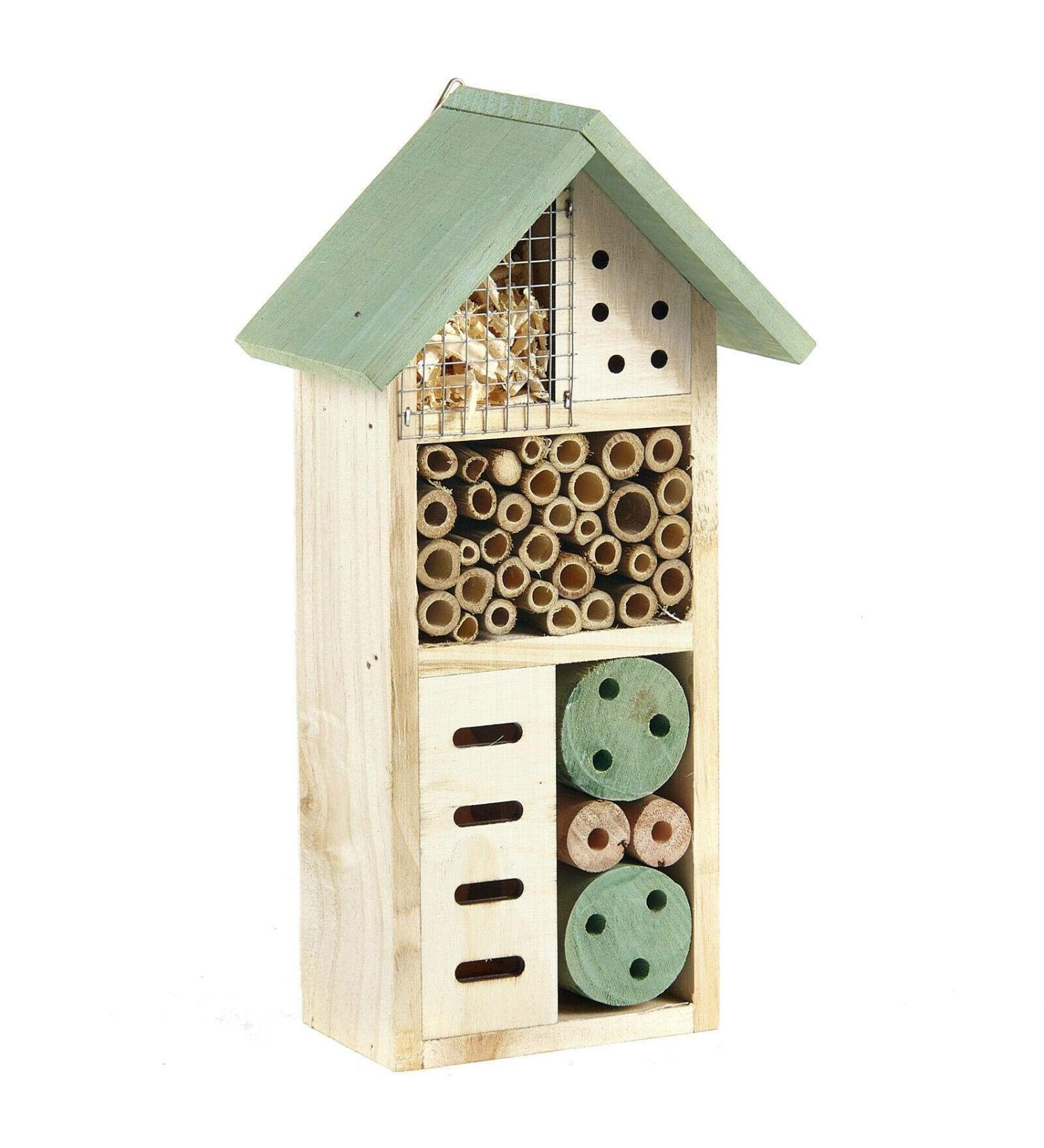 True Face Wooden Insect Bee House Natural Wood Bug Hotel Shelter Nest Garden Nesting Box - Buy Online on GoSupps.com