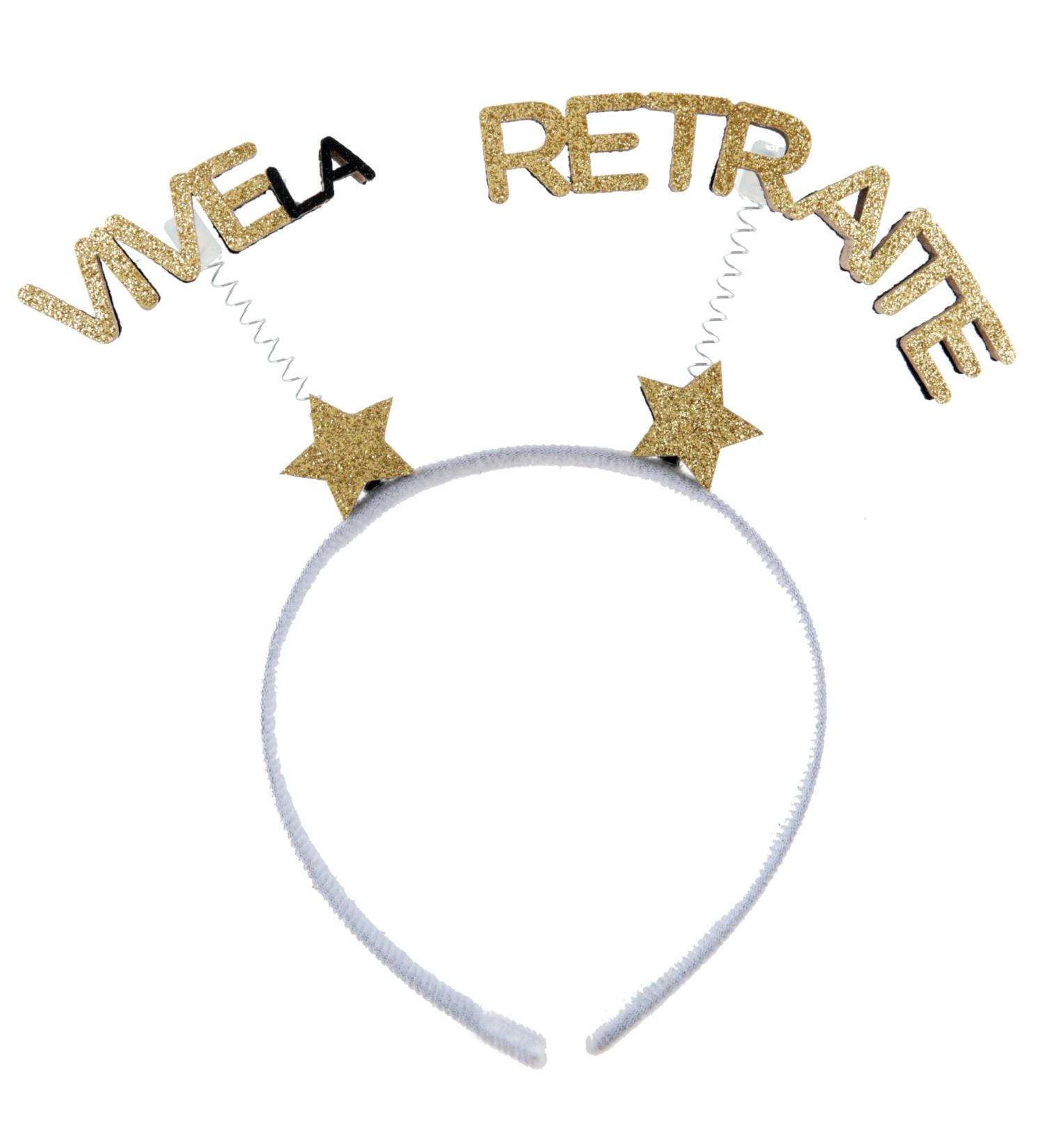 Santex Headband Vive La Retirement - Gold Glitter 20x19 cm | Perfect Gift for Retirees - Shop Now! - Buy Online on GoSupps.com