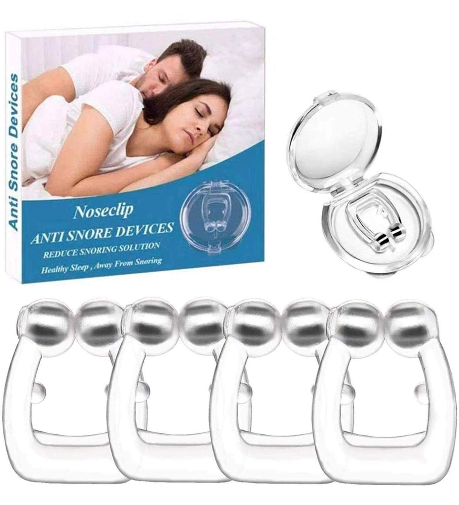 Anti Snore Nose Clip - Silicone Magnetic Snoring Solution for Men and Women - Pack of 4 - Transparent - Buy Online on GoSupps.com