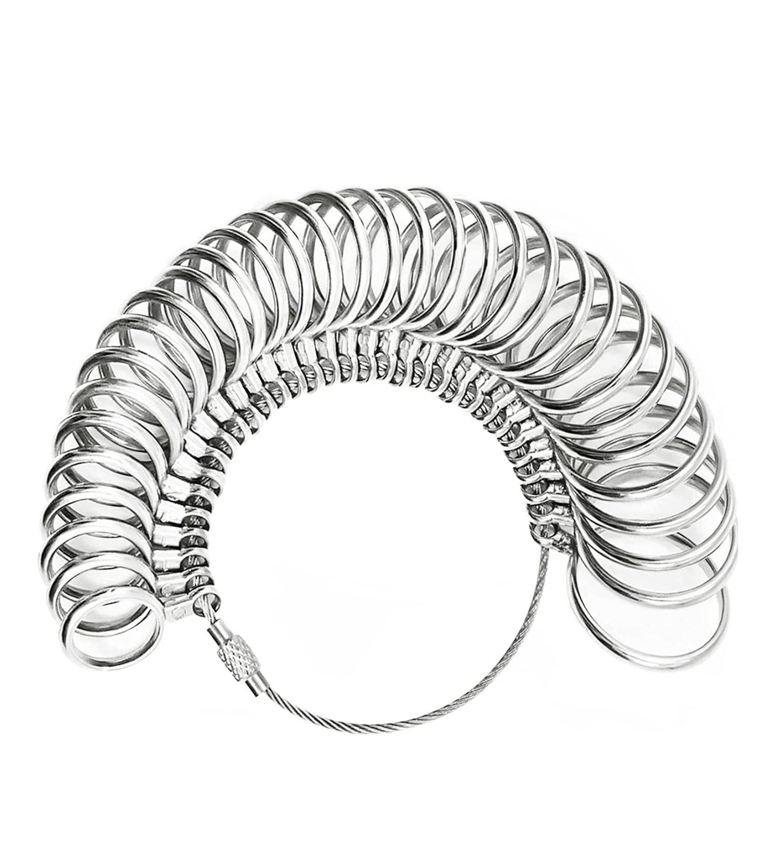 Ring Sizer Measuring Tool Set - 31 Pieces Metal Gauge for Jewelry Sizing with Half Sizes - Buy Online on GoSupps.com