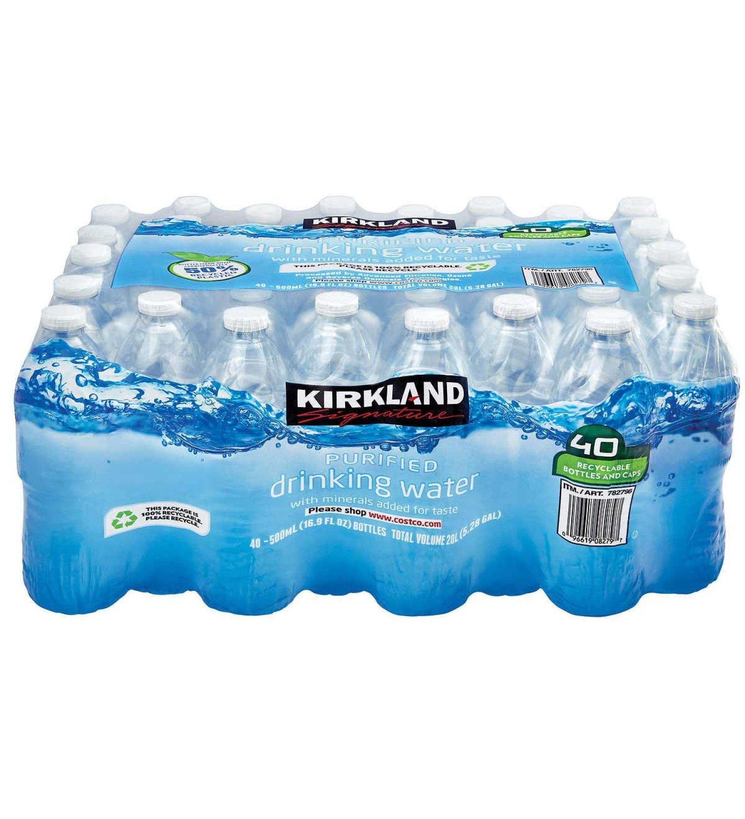 Kirkland Signature Lot de 4 bouteilles d'eau potable purifi e 500 ml