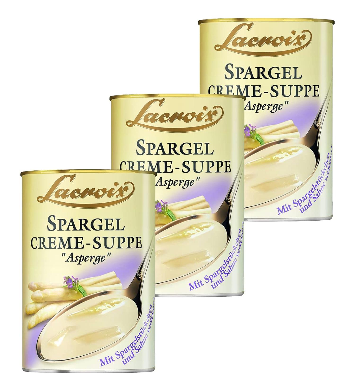  n.v. Lacroix Asparagus Cream Creamy Soup with Pieces of Asparagus 400 ml Pack of 3 - Buy Online on GoSupps.com