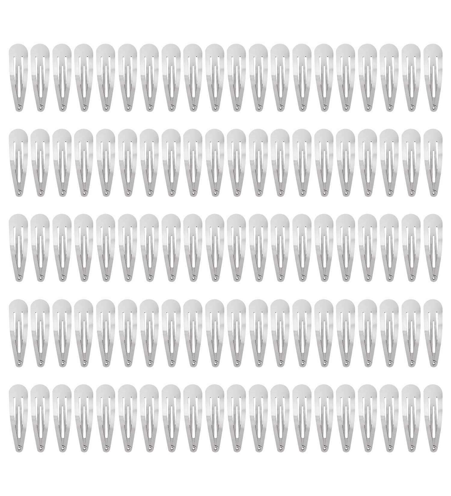 100 Pieces 2 Inch Silver Snap Metal Hair Clips - Fine Bang Holders & DIY Accessories for Women Girls & Children - Buy Online on GoSupps.com