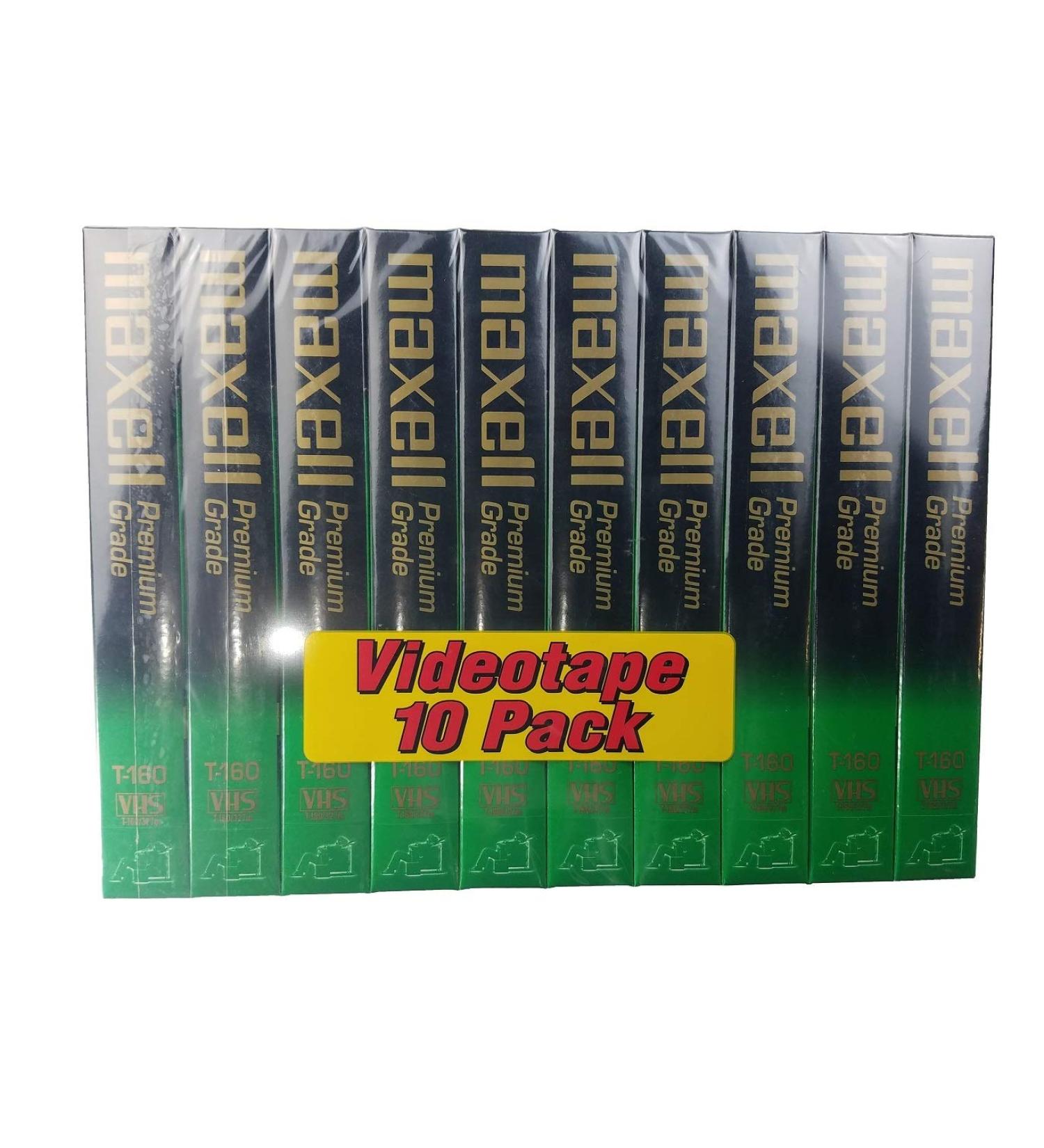 Maxell T-160 (8 hours) Premium Grade Video Cassette 10-Pack