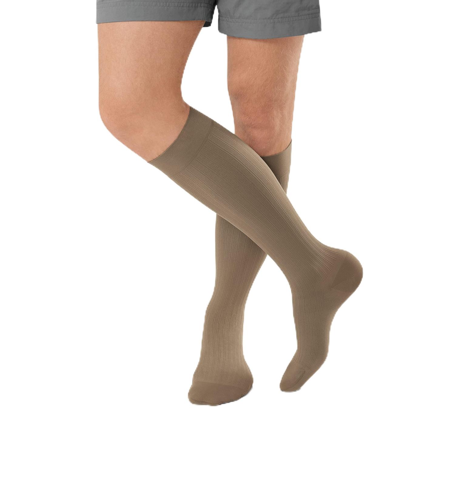 BSN Jobst ForMen Ambition KKL 2 AD Knee High Compression Stockings Regular Lace Khaki | International Shipping Available - Buy Online on GoSupps.com