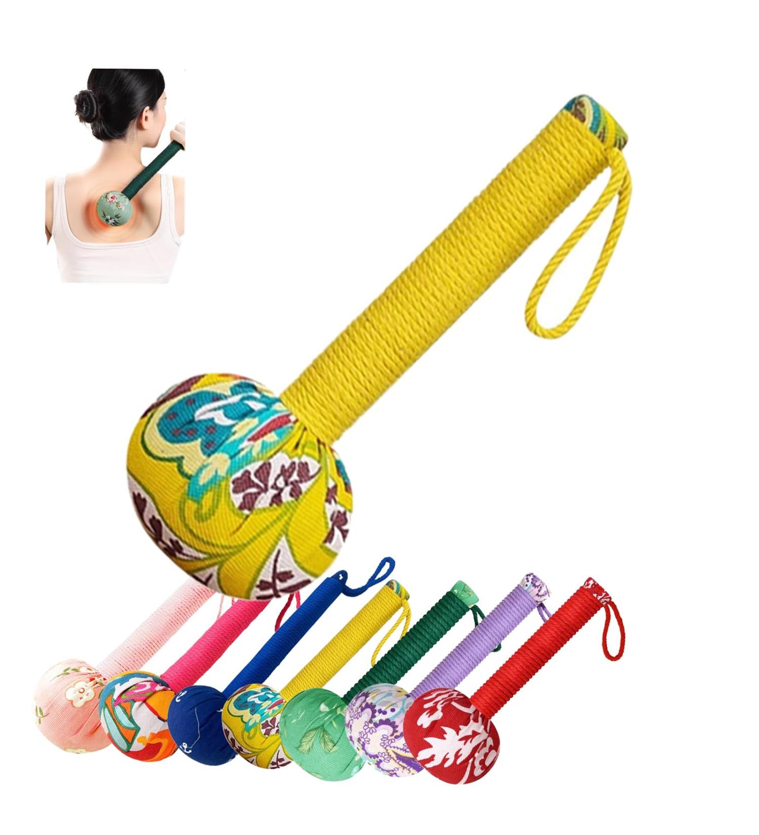 Massage Hammer - Manual Wormwood Massage Tool for Muscle Relaxation & Tiredness Relief - Perfect for Back Neck Waist & Legs - Yellow - Buy Online on GoSupps.com
