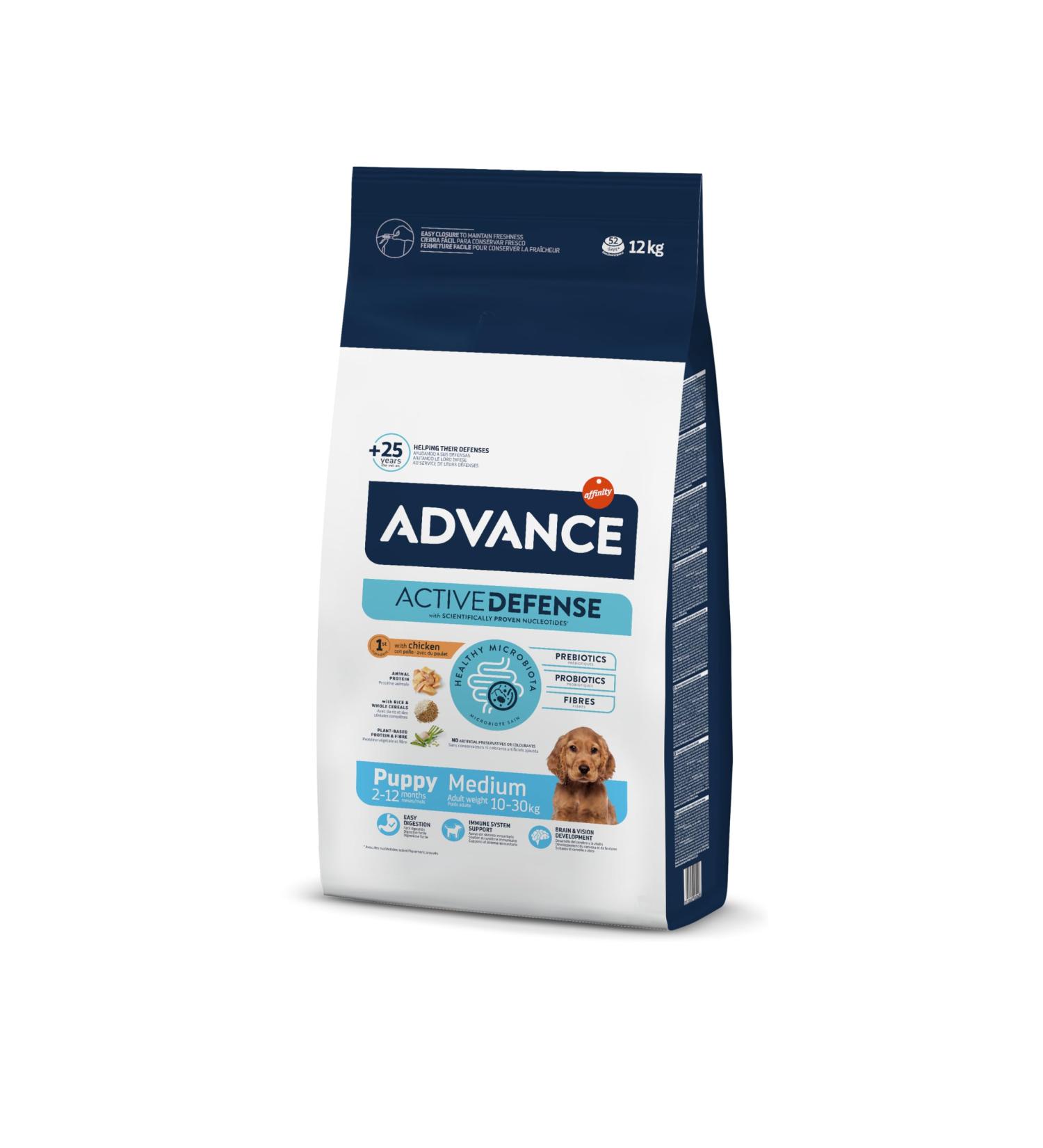 Advance Medium Puppy - Dog Food for Puppy Dogs (2 to 15 months) of Medium Breed with Chicken - 12kg - Buy Online on GoSupps.com