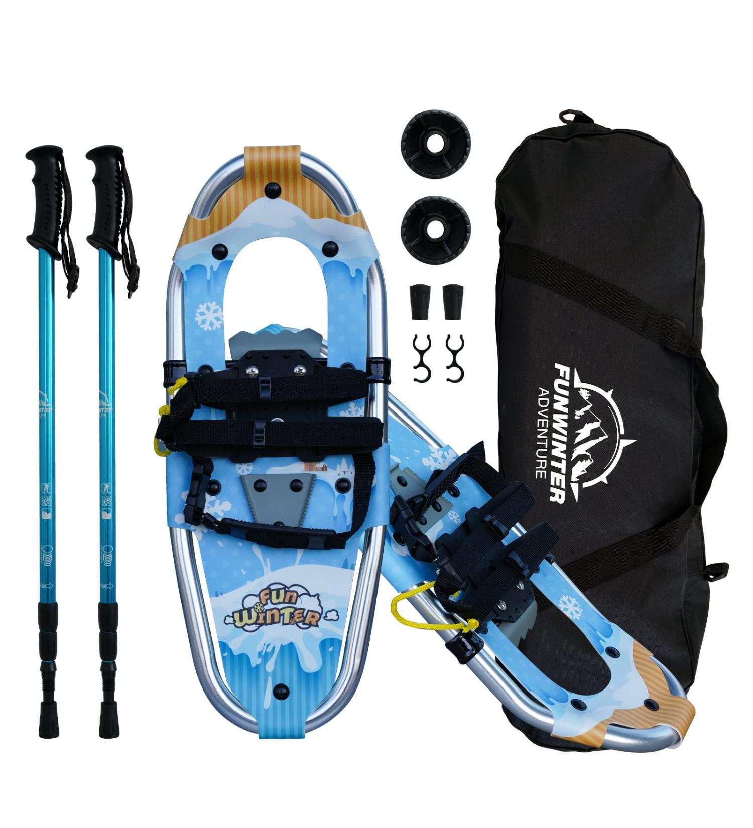 Tuxedo Sailor Lightweight Snowshoes for Women Men & Kids - Aluminum with Trekking Poles & Bag | Best International Shipping - Buy Online on GoSupps.com