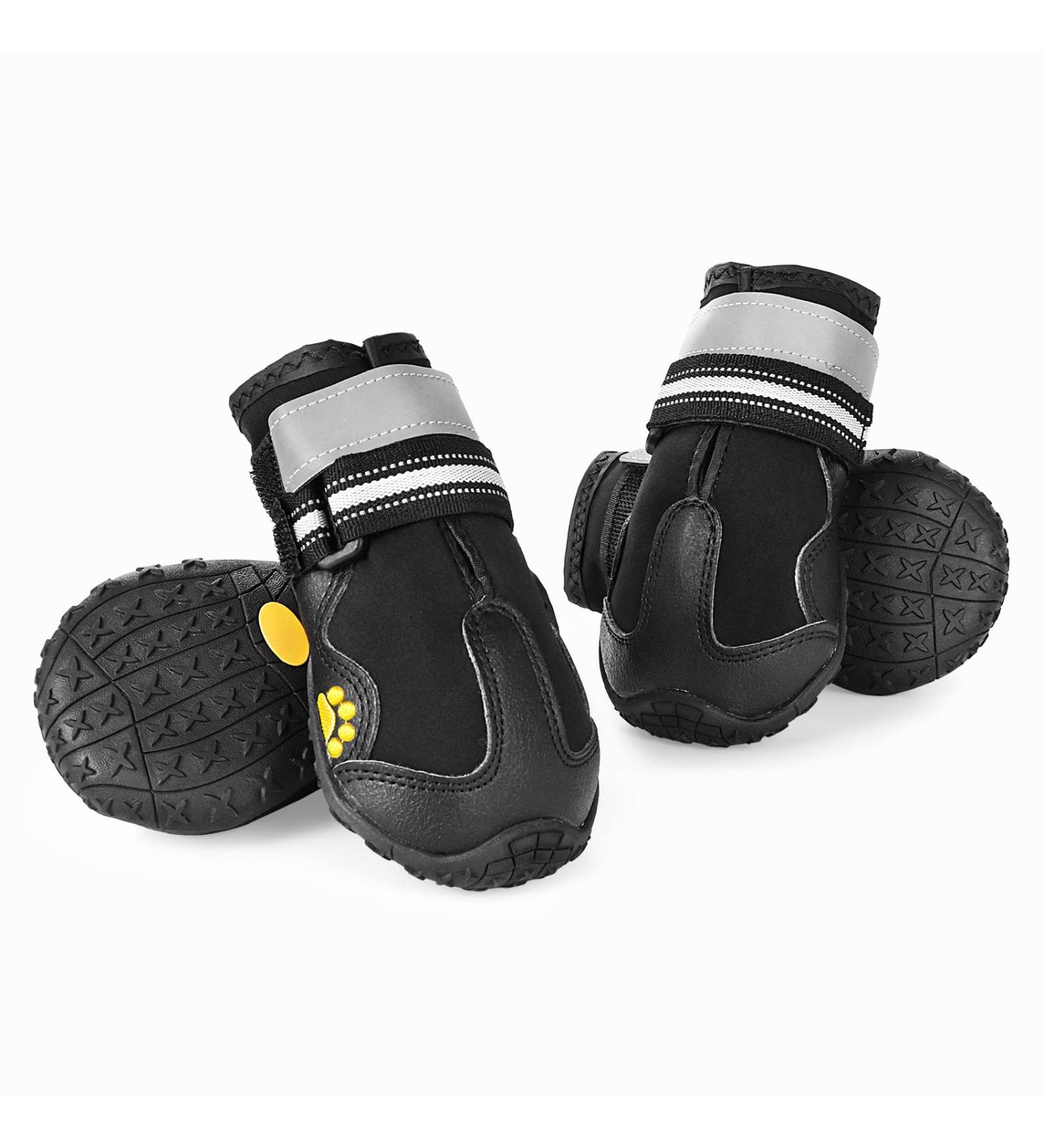 Faankiton Dog Shoes - Waterproof Non-Slip Paw Protection | 4 Pack for Medium & Large Dogs (Size 7) - Reflective Straps - Buy Online on GoSupps.com