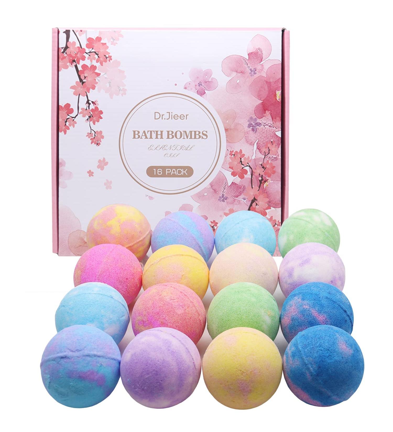 16 Pack Bath Bombs Gift Set - Natural Skincare & Relaxation Balls | Perfect Gift for Thanksgiving Christmas & Birthdays - Buy Online on GoSupps.com