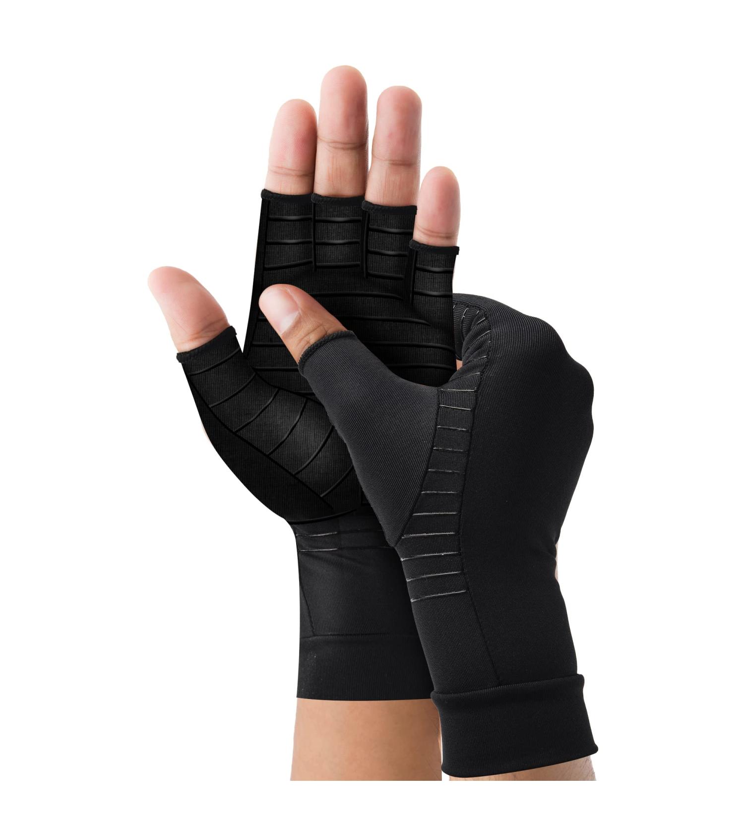 Suptrust Arthritis Gloves - Copper Infused Compression Gloves for Men & Women - Relieve Hand Pain - Comfortable Fit - Medium Size - 1 Pair - Black - Buy Online on GoSupps.com