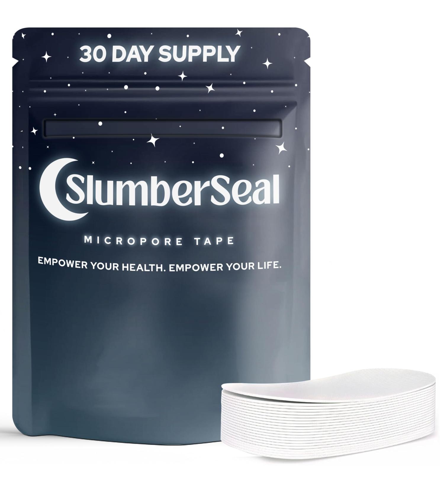 Slumber Seal Tape - 30 Strong Hold White Strips for Easy Painless Removal | Stretchy Breathable Hypoallergenic Dermatologically Tested - Buy Online on GoSupps.com