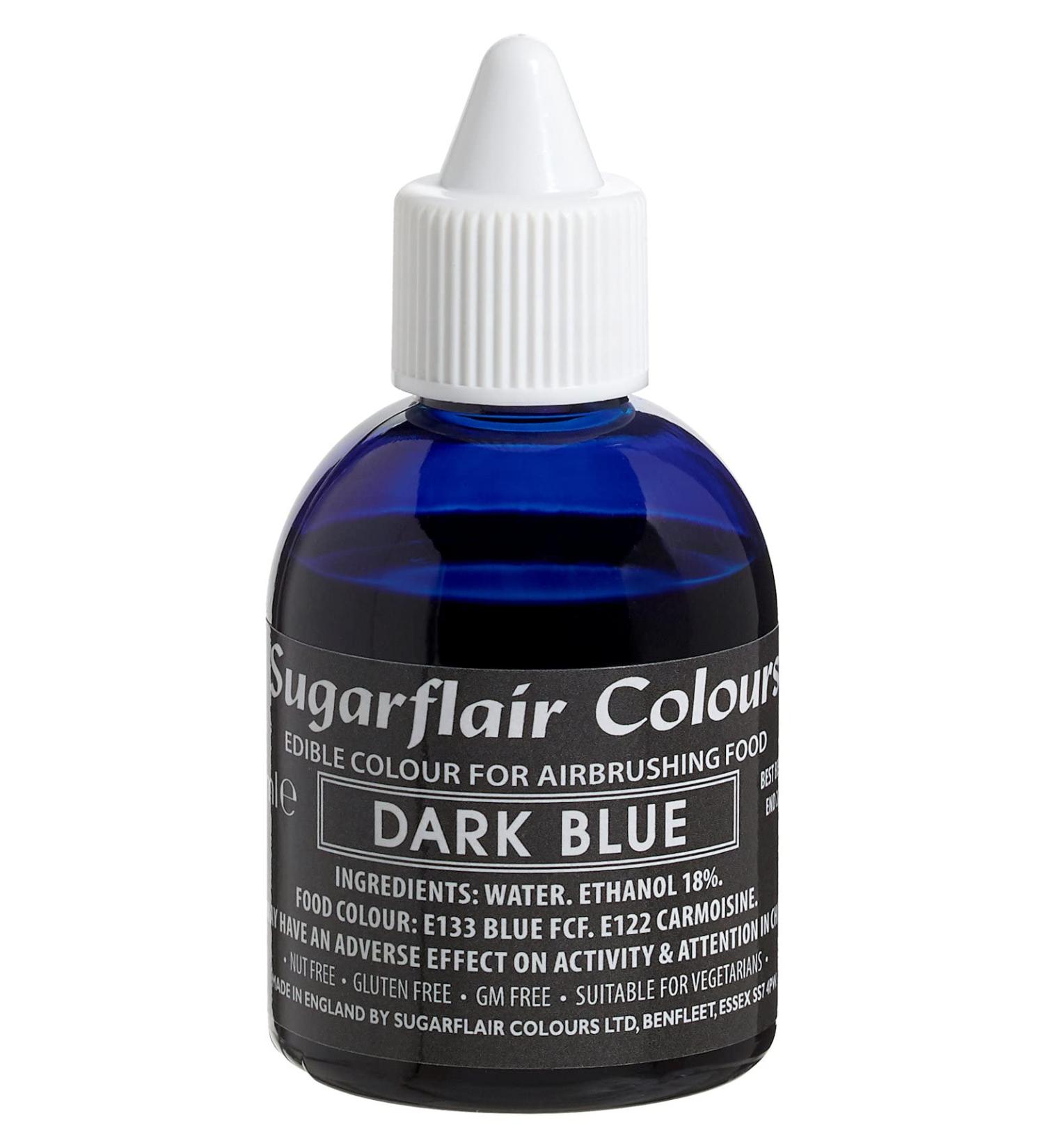 Sugarflair Dark Blue Edible Airbrush Colour - Edible Food Colouring Airbrush Paint for Cakes Cupcakes Icing and Cake Decorations - 60ml