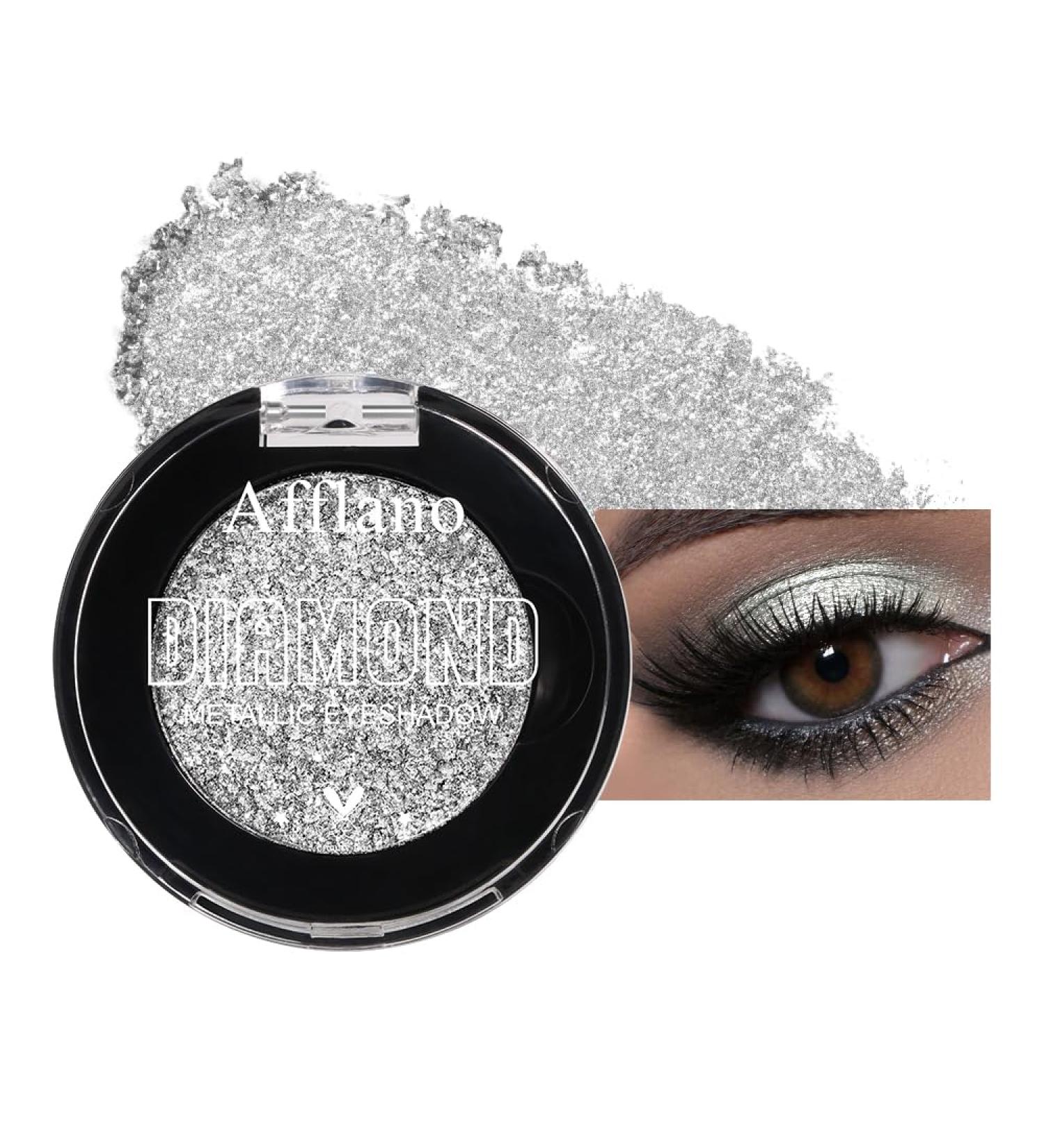 DE'LANCI Ombre paupi res argent e et blanche - Brillant m tallique - Tr s pigment - Imperm able - V g talien - Convient quotidiennement et aux soir es Blanc argent  - Buy Online on GoSupps.com