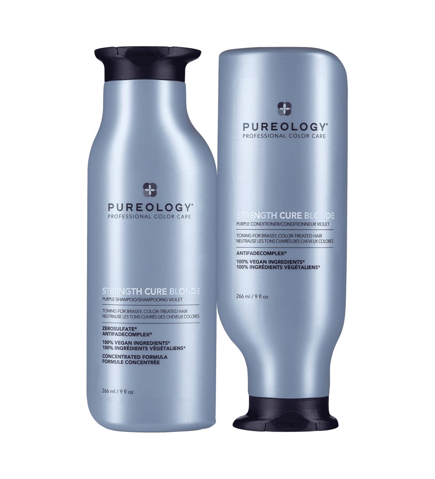 Pureology Strength Cure Blonde Purple Shampoo and Conditioner Set - 9 Fl Oz (Pack of 2) | Sulfate-Free, Vegan, Paraben-Free | Tones & Fortifies Brassy Hair - Buy Online on GoSupps.com