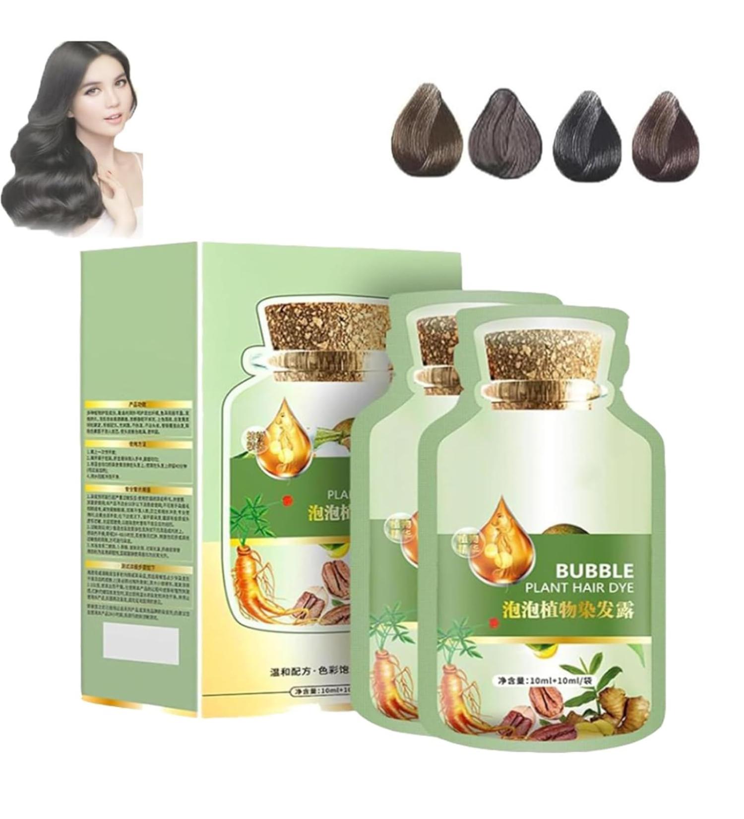 EXQST Natural Plant Hair Dye Bubble Soft Hair Dye Plant Fruit Hair Dye Cream Household Easy to Wash Hair Wash Color Cream Lazy Bubble Hair Dye for Women Men - Buy Online on GoSupps.com