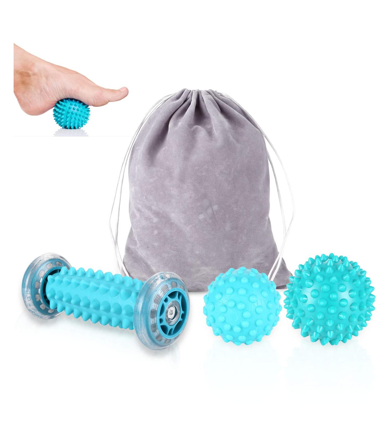 Unideal Hedgehog Massage Balls Set | Premium Foot Massage Scooter for Plantar Fasciitis Relief & Relaxation | Carrying Bag Included - Buy Online on GoSupps.com