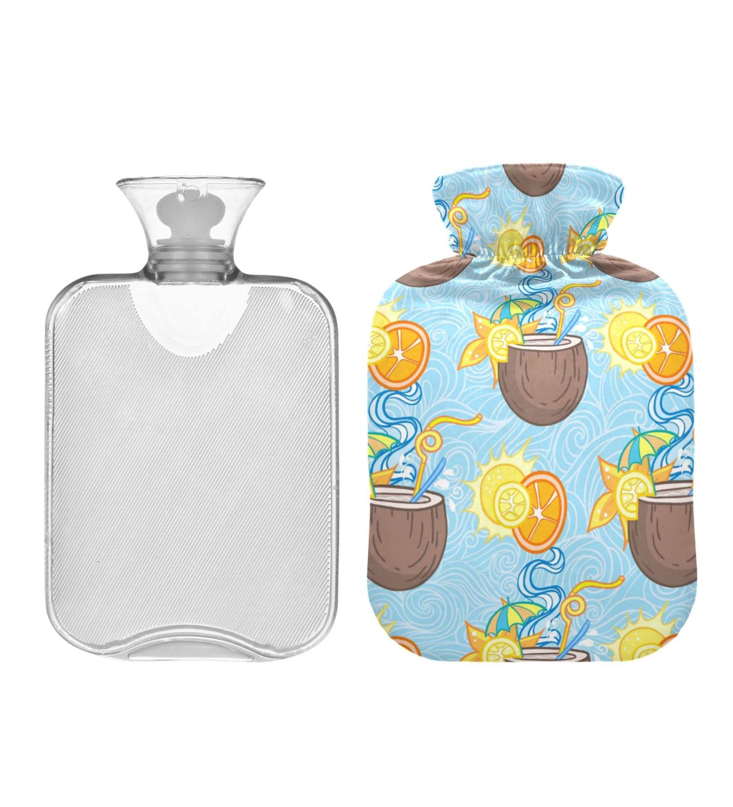 Mnsruu 2L Coconut Hot Water Bottle with Soft Cover | Perfect Gift for Women & Kids | Ideal for Christmas - Buy Online on GoSupps.com