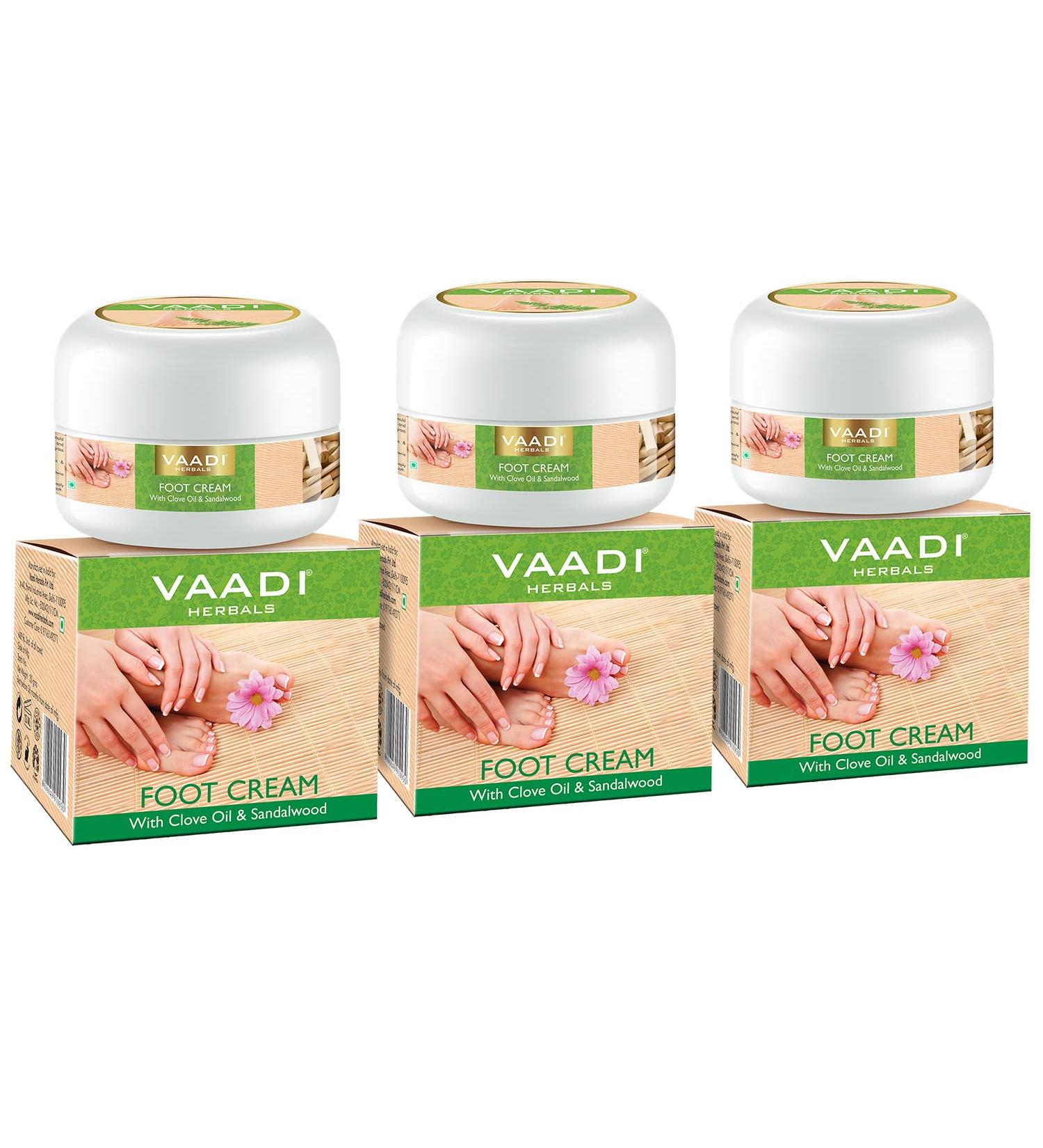 Value Pack of 3 Organic Foot Cream with Nelke & Sandal Oil - Paraben & Sulfate Free for Dry Cracked Itchy Feet - Unisex (3 x 30g) - Buy Online on GoSupps.com