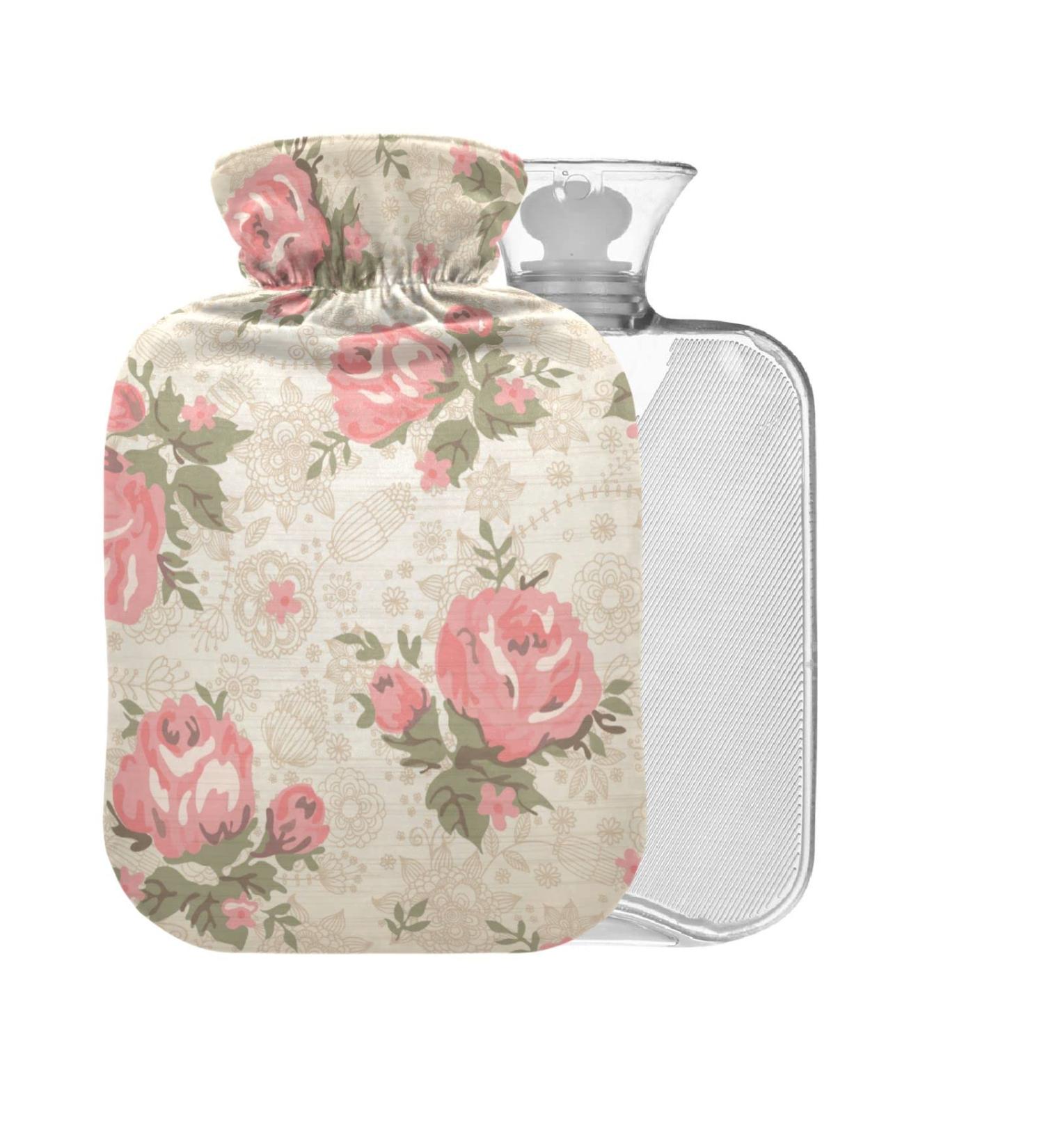 Vintage Floral Hot Water Bottle 2L | BPA Free Cover for Cramp & Pain Relief - International Shipping Available - Buy Online on GoSupps.com