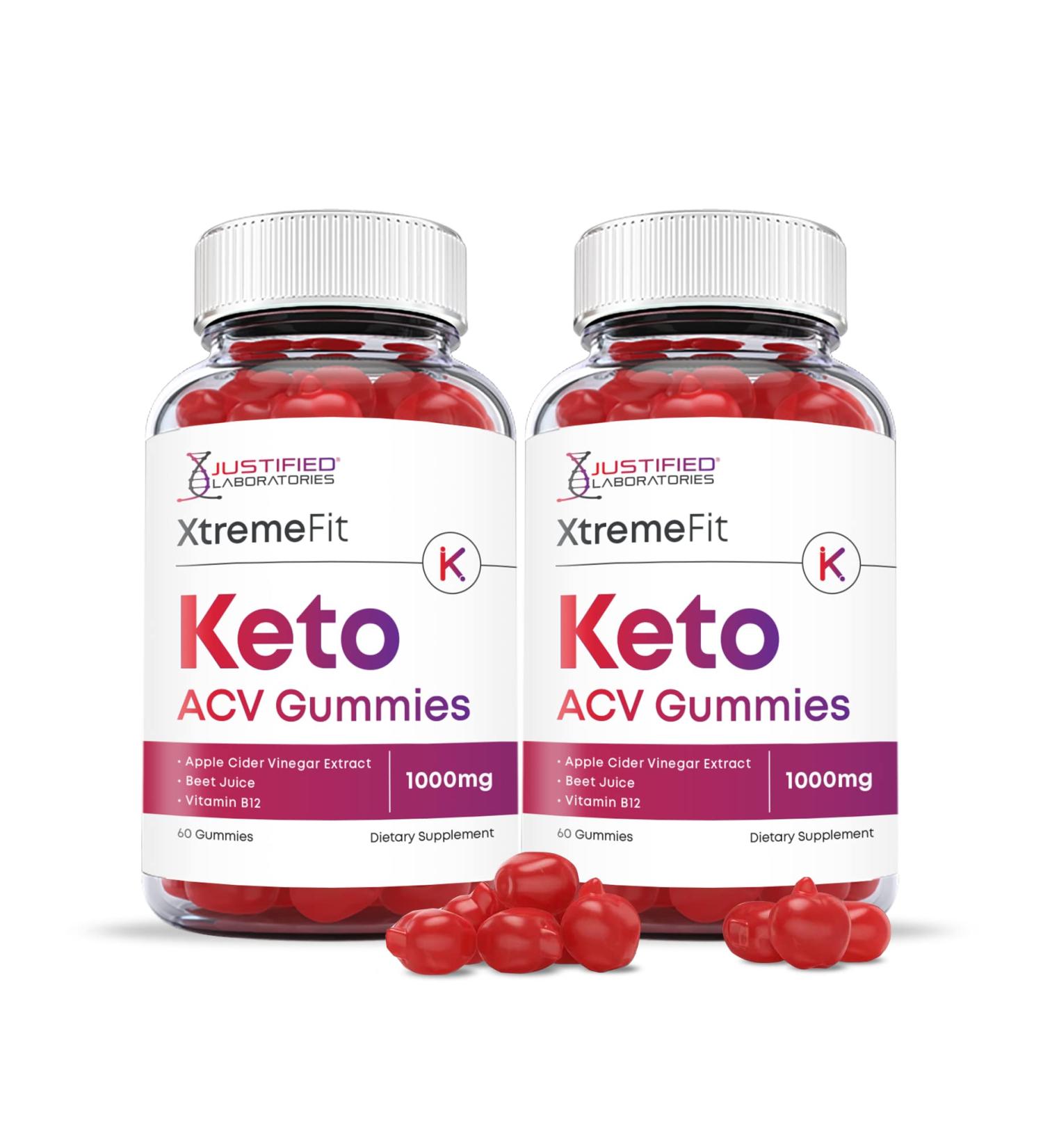 Justified Laboratories Xtreme Fit Keto ACV Gummies 2 Pack - 1000MG Vegan Non GMO with Pomegranate Juice, Beet Root, B12 - 120 Gummys - Buy Online on GoSupps.com