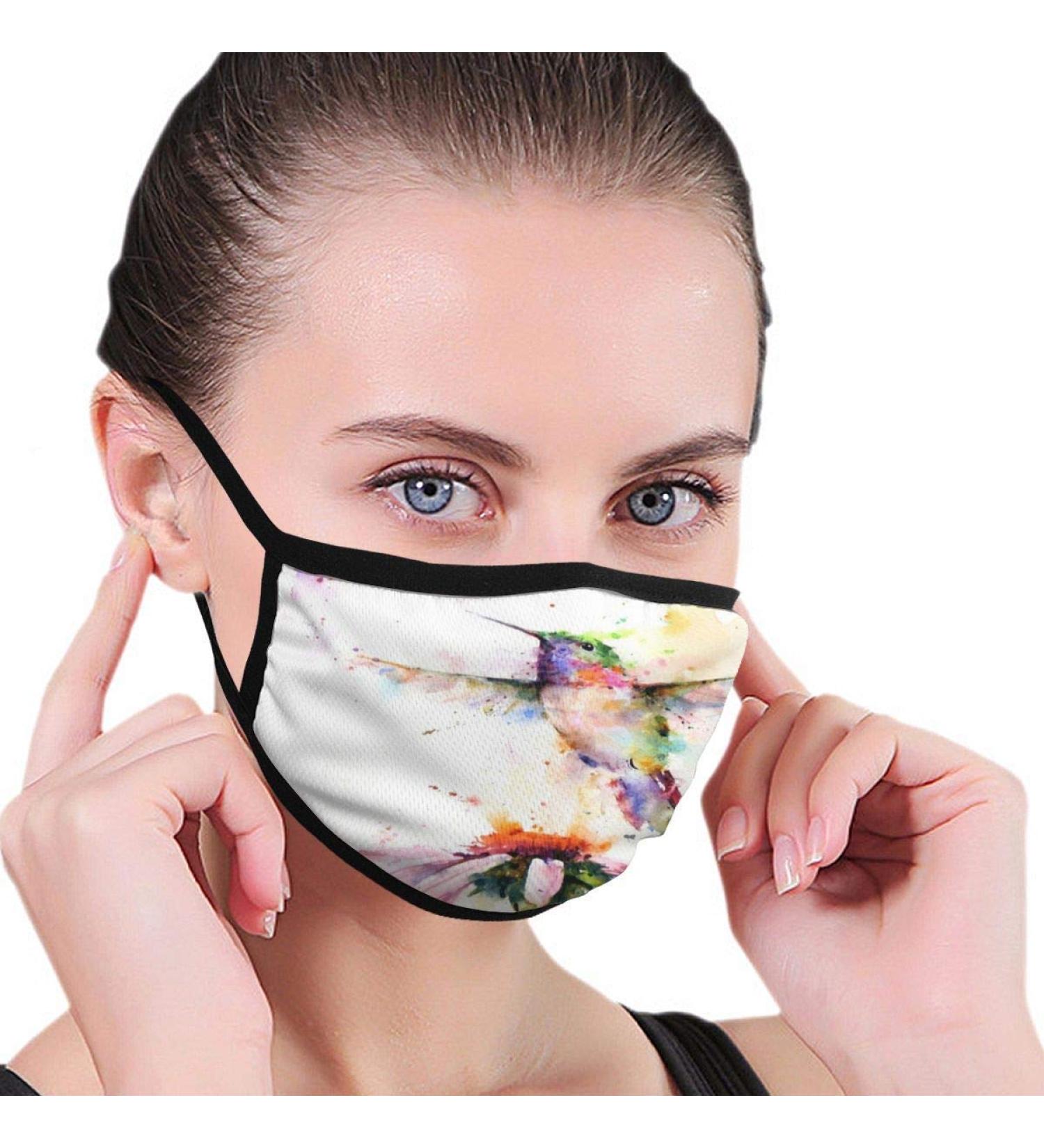 Watercolor Kolibri G nsebl mchen flower flower art women men anti wind dust protection protective cover for ski charging camping travel safety daily use