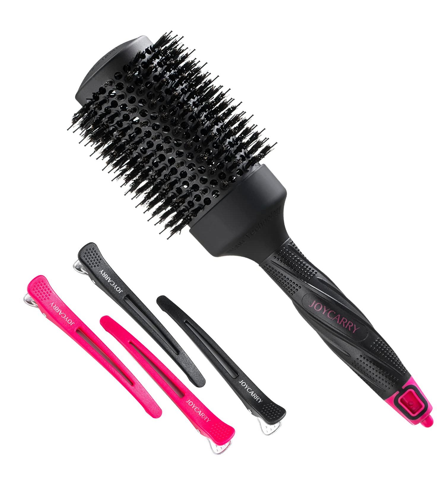 Professional Large Round Hair Brush for Women | Nano Thermal Ceramic Ionic Tech Roller Brush with Boar Bristles | Ideal for Thick Curly & Straight Hair | 3.3 Barrel | Includes 4 Free Clips | Pack of 1 - Buy Online on GoSupps.com