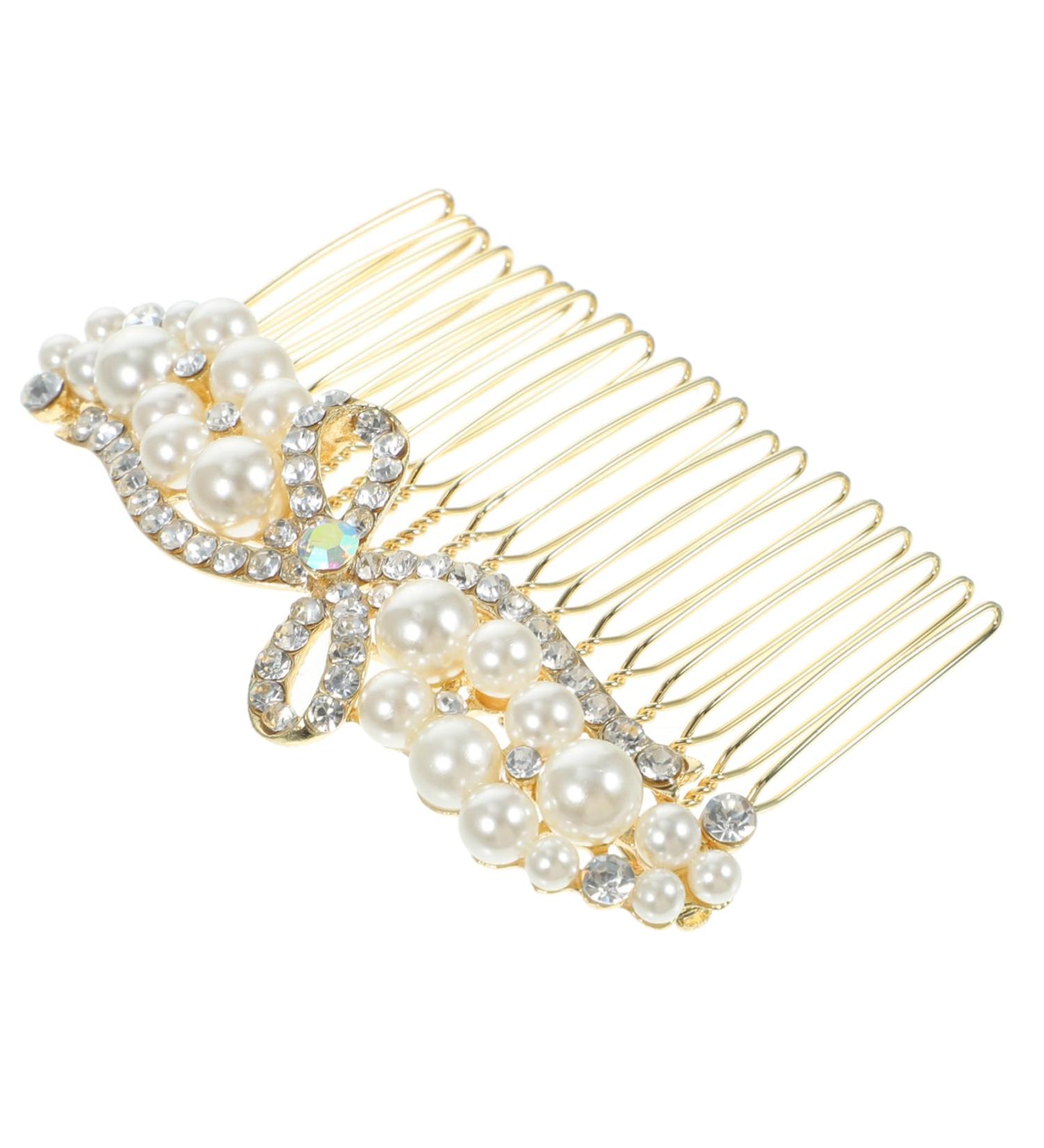 Housoutil Alloy Rhinestone Hair Comb Pearl Hair Clip Bridal Hair Pin Vintage Bridal Comb Hair Barrettes Combs Tiara Bridal Hair Accessories for Wedding Bridesmaid Prom Decorate Rhinestones - Buy Online on GoSupps.com