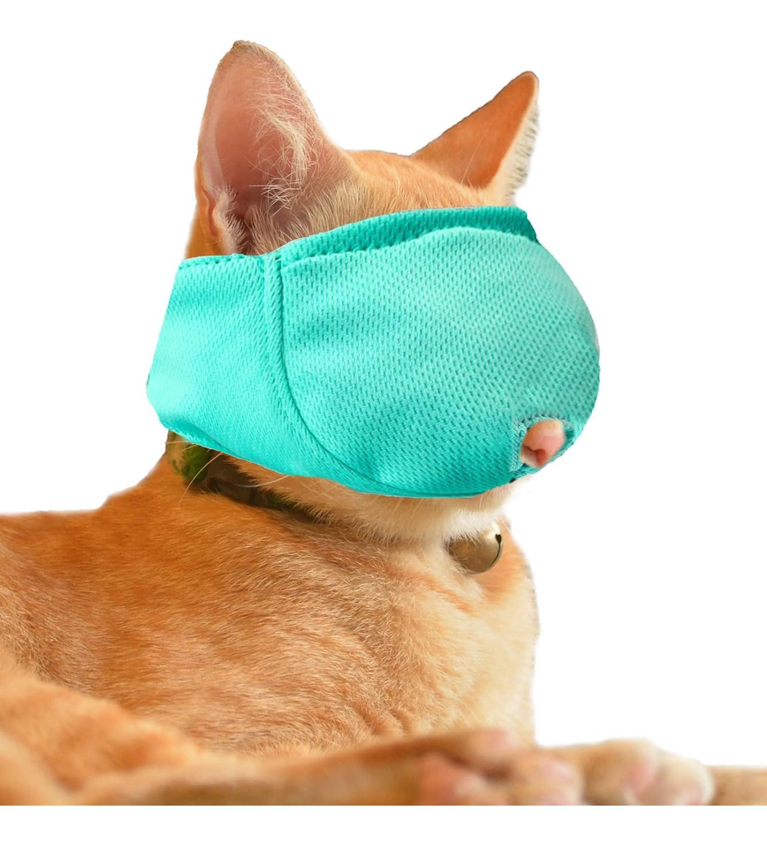 OHCOZZY Cat Muzzle - Breathable Mesh Prevents Biting & Chewing Cat Care (Size S Green) - International Shipping Available - Buy Online on GoSupps.com