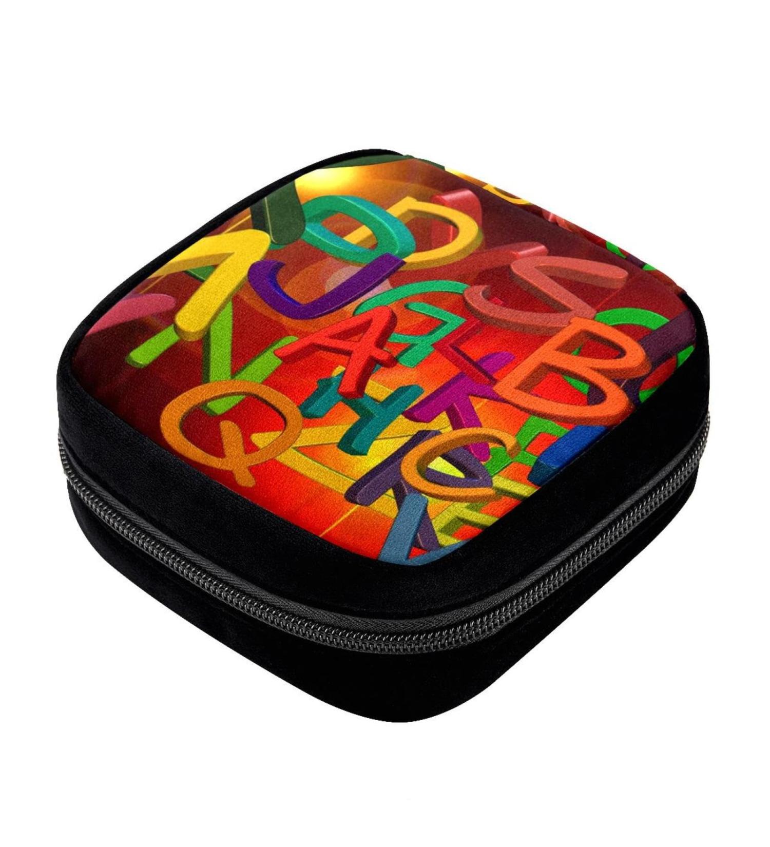 GIAPB Period Bag - Colorful Abstract Letters Storage Pouch (Color2644) - Buy Online on GoSupps.com