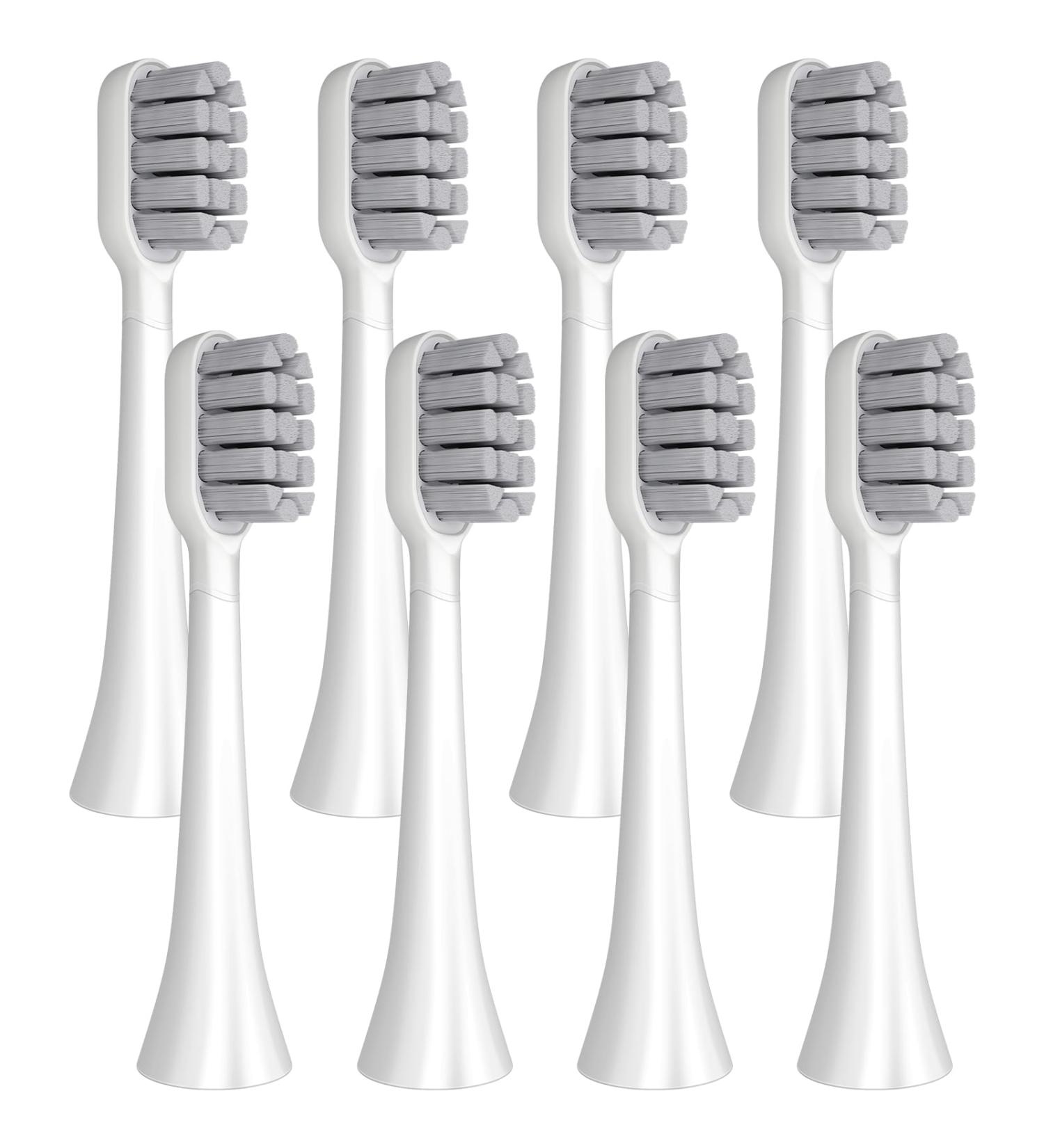 Toothbrush Heads 6 Count Replacement Toothbrush Heads for Adults Compatible with HOSOKA Electric Toothbrush (Pointed Bristle White)