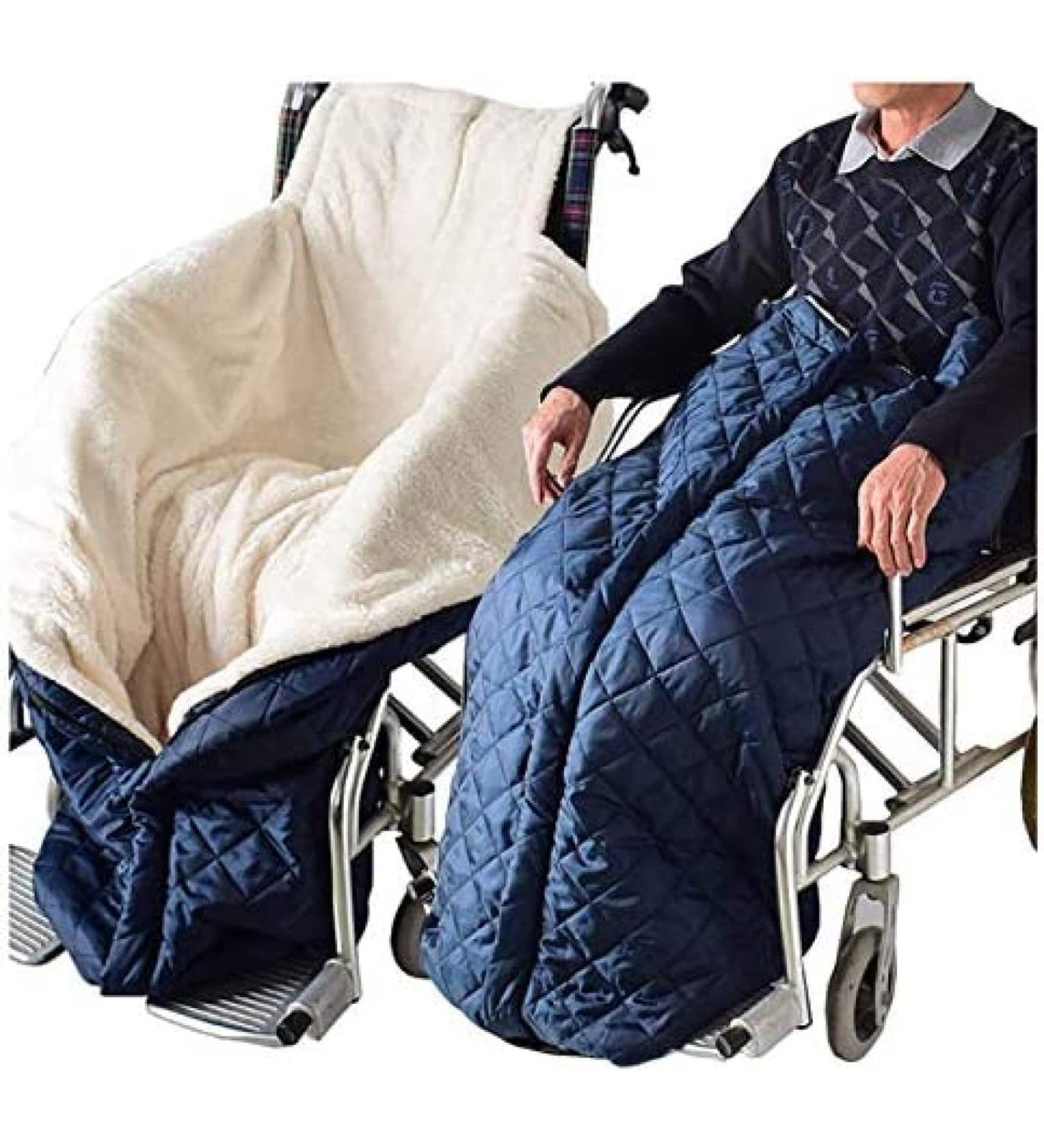 Wheelchair Windproof Warm Blanket Siamese Semi-Wrapped Windproof Set Foot Warm Blanket Pockets for Elderly and Disabled - Buy Online on GoSupps.com