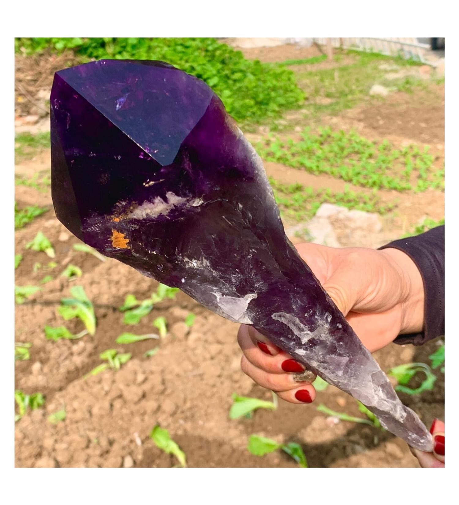 Crystal Hole Natural Amethyst Scepter Specimen 1pc Crystal Hole (Size : 200-300g) - Buy Online on GoSupps.com