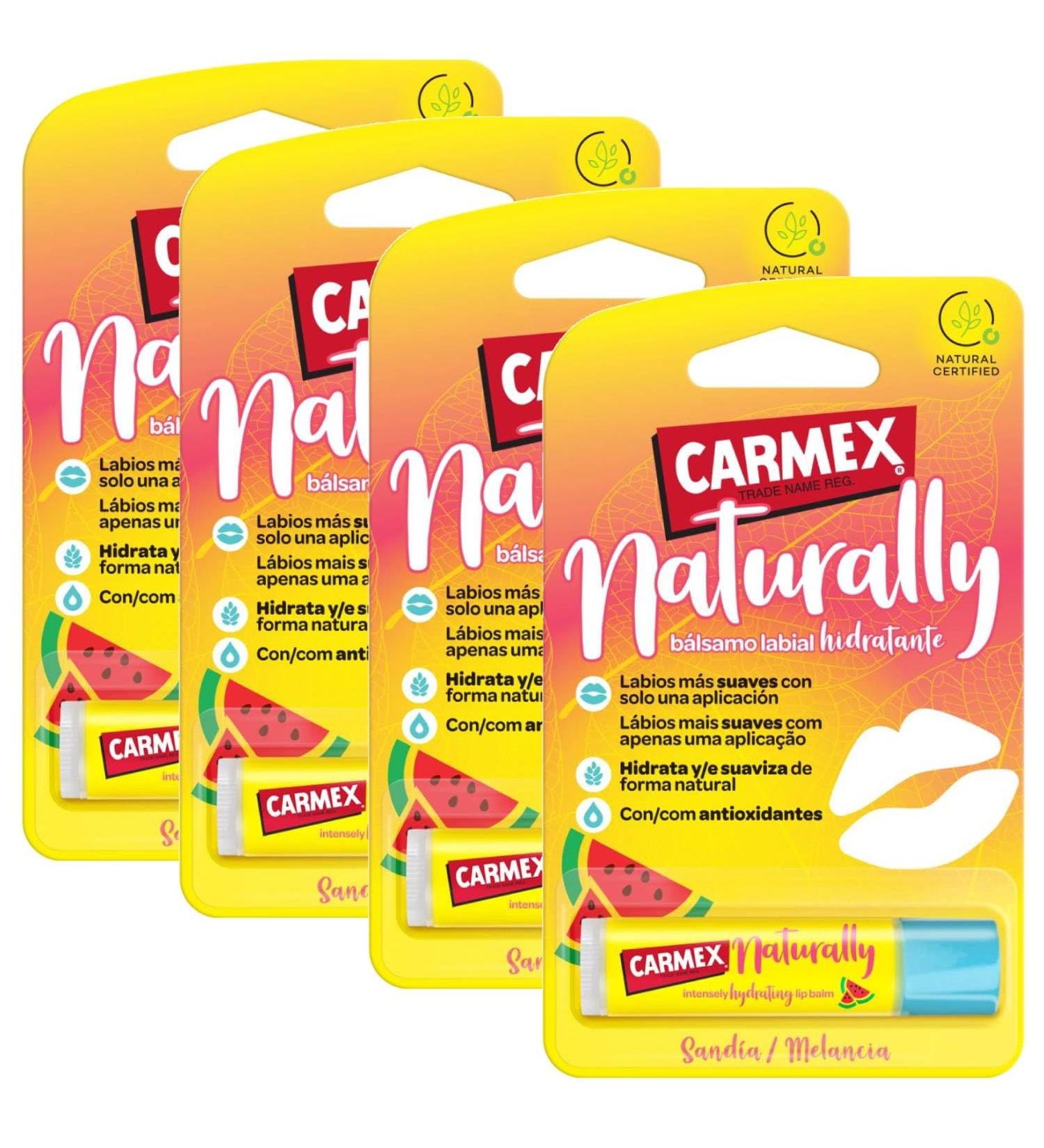  Carmex Carmex Lip Balm Various Fragrances (Naturally Watermelon 4 Units) - Buy Online on GoSupps.com